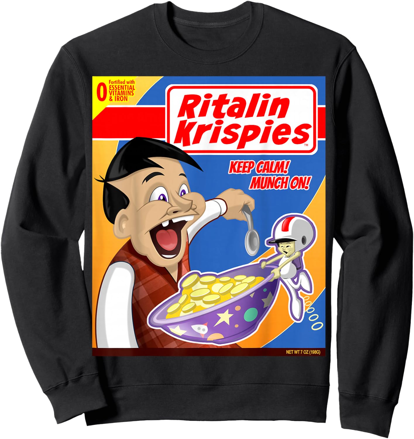 Ritalin Krispies Cereal Box Sweatshirt - Sweatshirt | Black