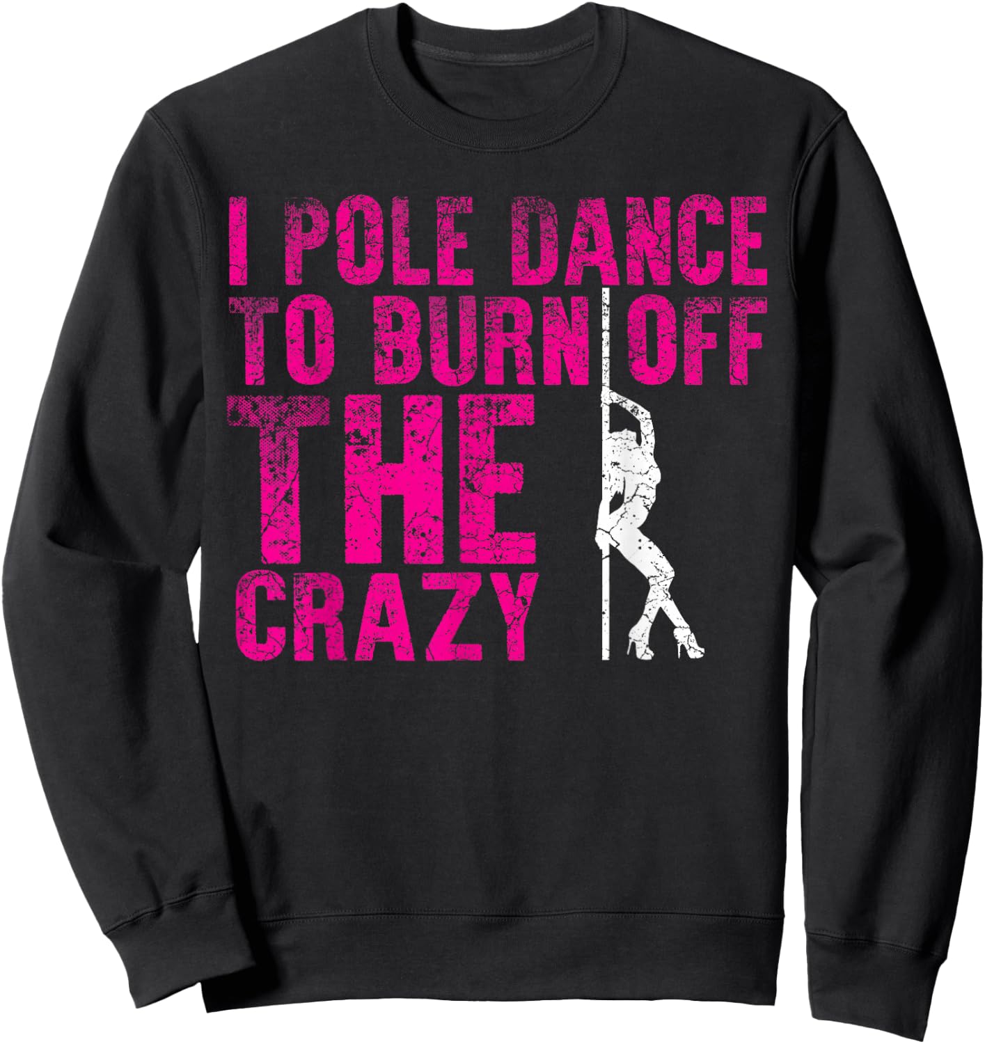 Pole Dance Dancer Women's Fitness Workout Sweatshirt - Sweatshirt | Black