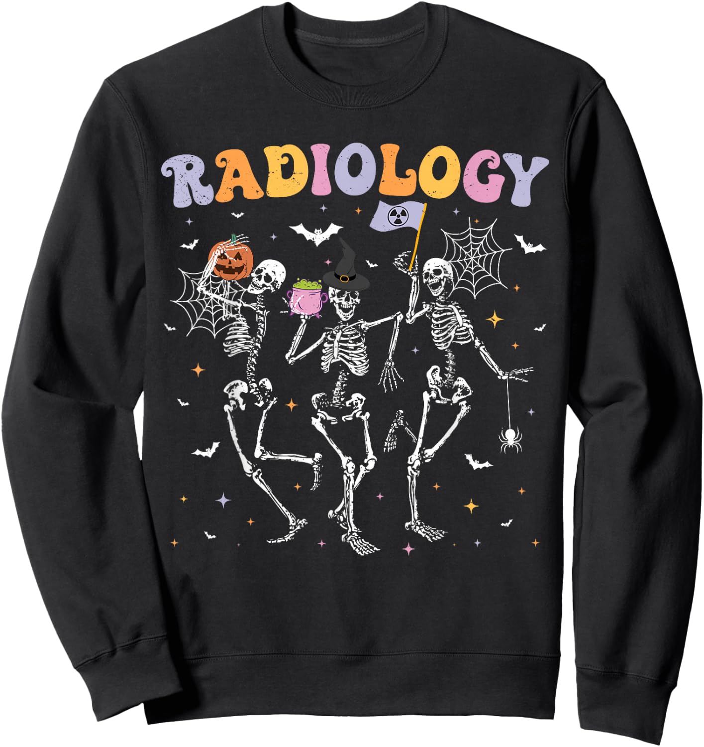Dancing Skeleton Radiology Halloween RAD Tech X-ray Tech Sweatshirt - Sweatshirt | Black