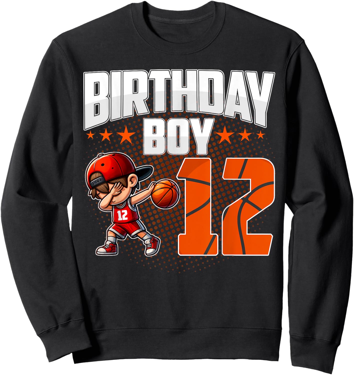 12th Birthday Boy Basketball 12 Years Old Boy Birthday Sweatshirt - Sweatshirt | Black