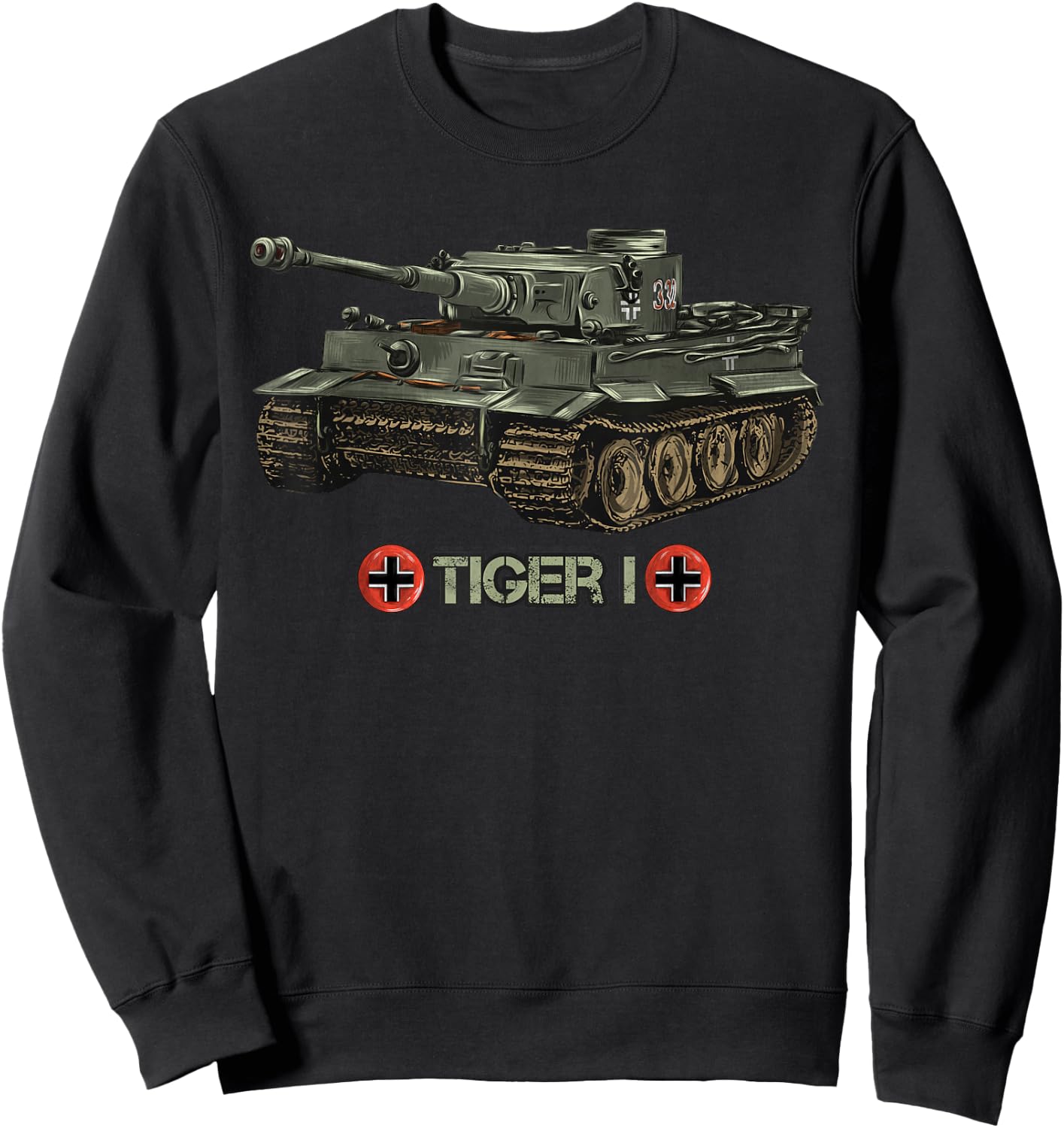 World War 2 German Tank Tiger I (1) gift memorabilia Sweatshirt - Sweatshirt | Black