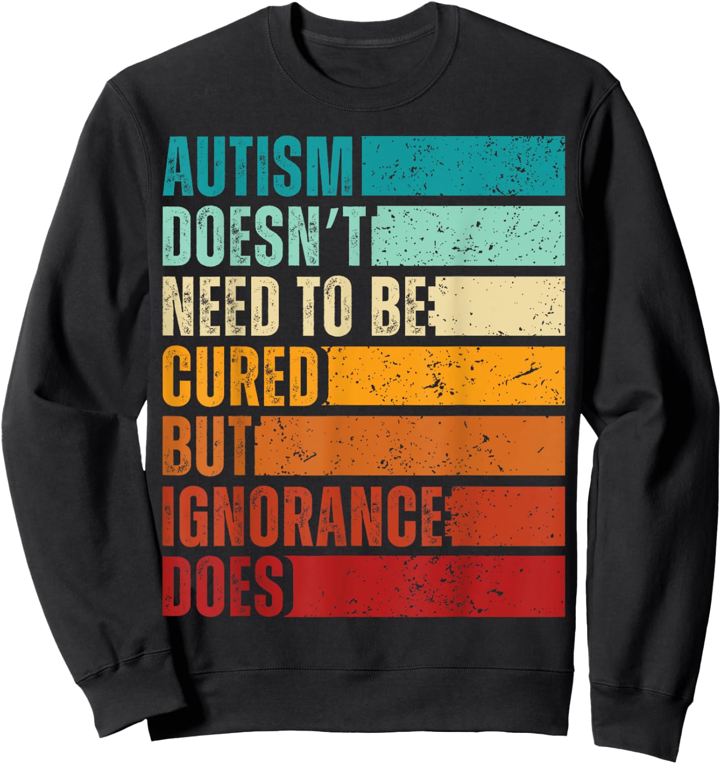 Autism Awareness Acceptance Ban Ignorance Mommy Shark Sweatshirt - Sweatshirt | Black