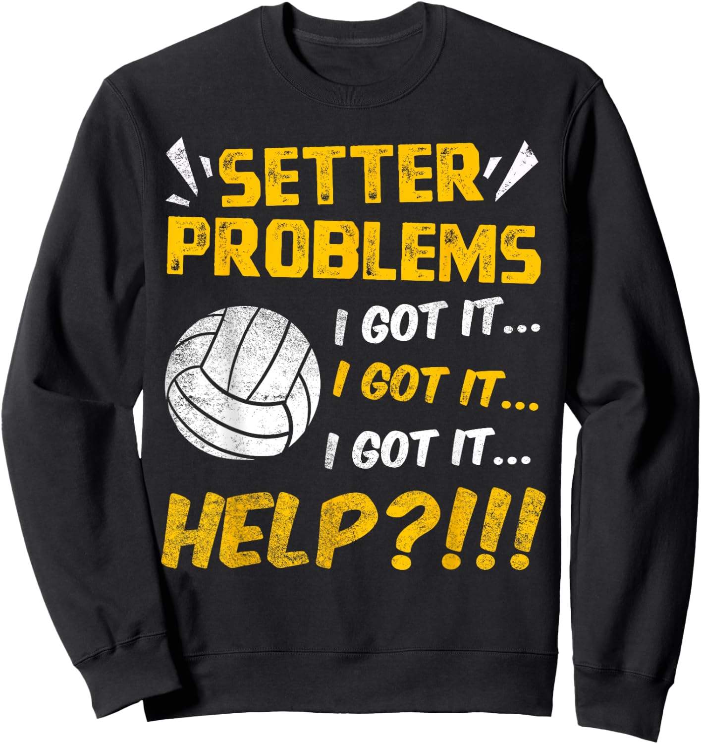 Volleyball Setter Team Sport Lover Player Quarterback Fan Sweatshirt - Sweatshirt | Black