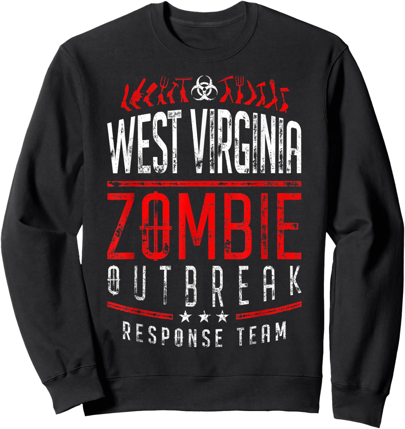 West Virginia Zombie Outbreak Response Team Halloween Sweatshirt - Sweatshirt | Black
