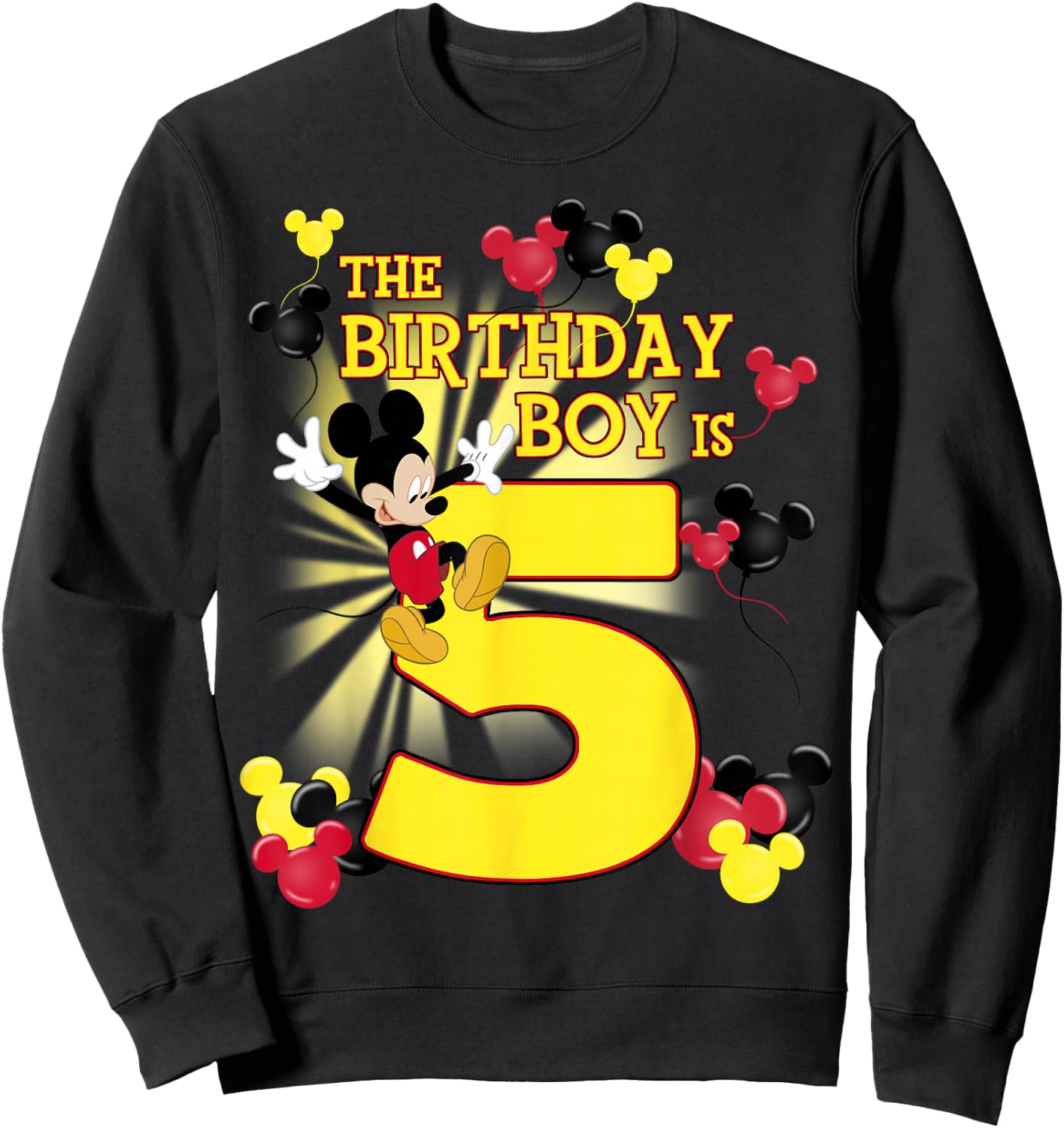 Disney Mickey And Friends Mickey 5th Birthday Boy Sweatshirt - Sweatshirt | Black
