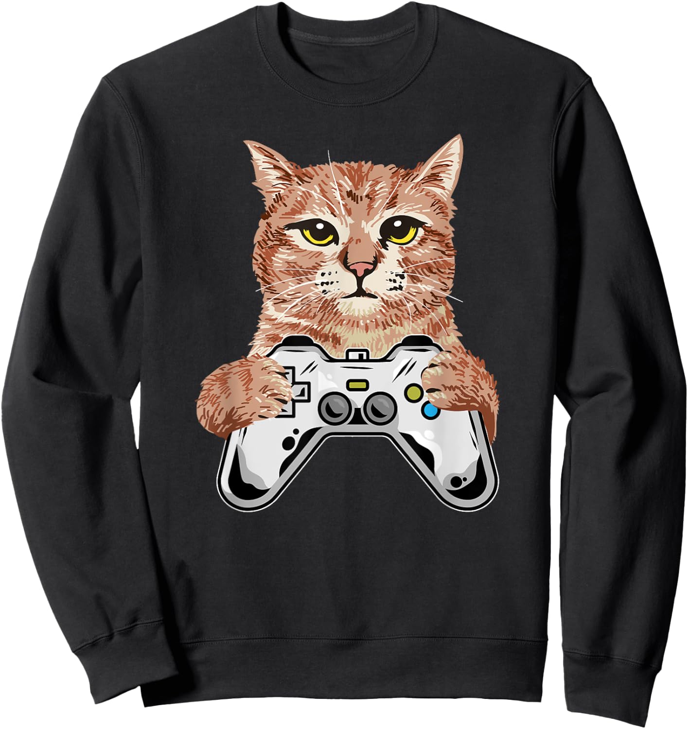 Video Games for Kids Adults Cat Lover Girls Boys Funny Gamer Sweatshirt - Sweatshirt | Black
