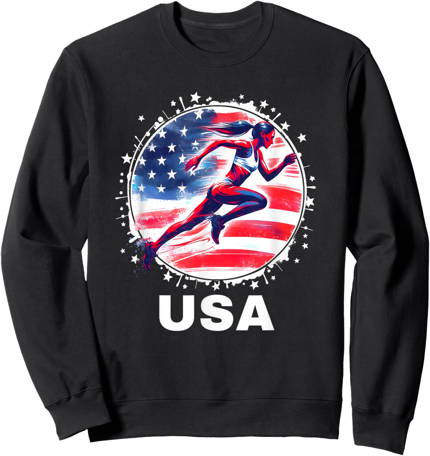 Track and Field USA Team Men Women Kids Track Apparel USA Sweatshirt - Sweatshirt | Black