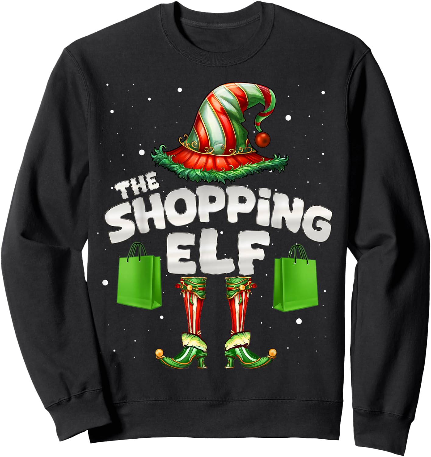 I'm The Shopping Elf Family Matching Group Christmas Sweatshirt - Sweatshirt | Black