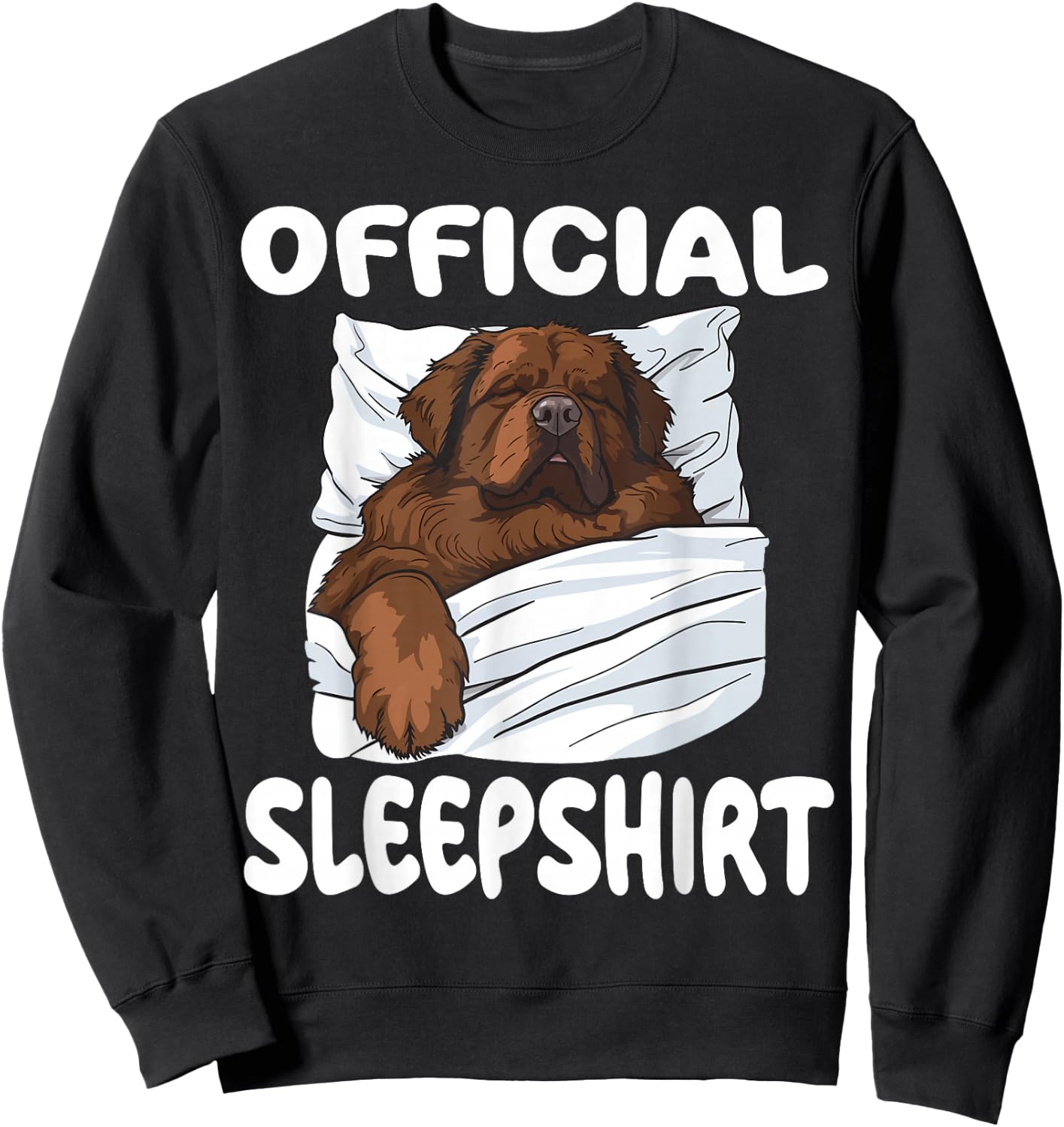 Newfoundland Dog Official Sleepshirt Pajamas Nightgown Sweatshirt - Sweatshirt | Black