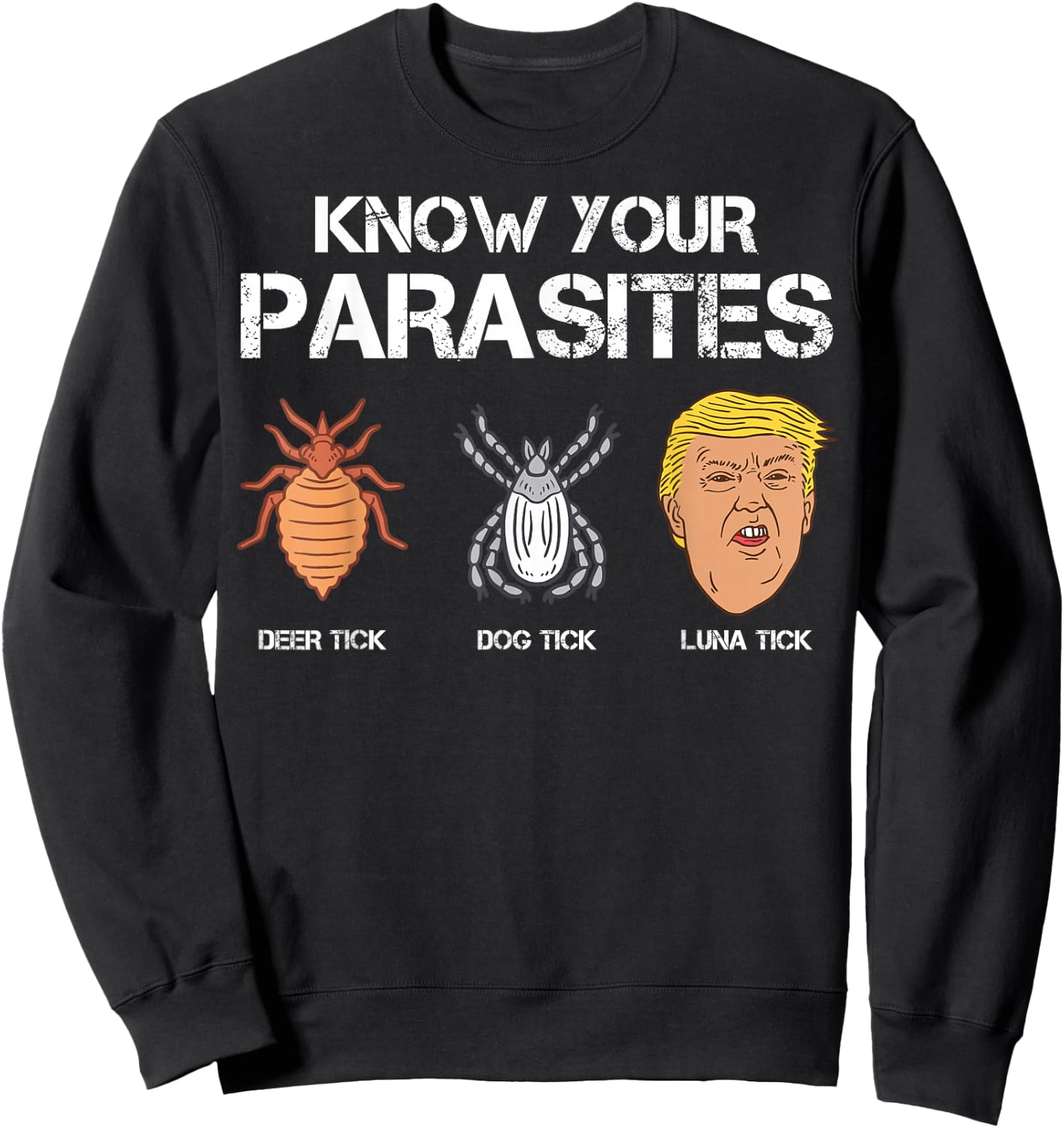 Know Your Parasites Anti Trump USA President Election 2020 Sweatshirt - Sweatshirt | Black