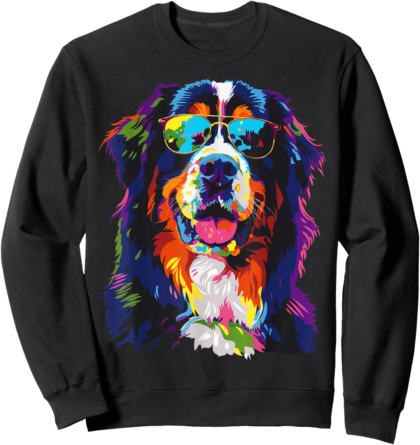 Bernese Mountain Dog Lover Pop Art Funny Mountain Dog Sweatshirt - Sweatshirt | Black