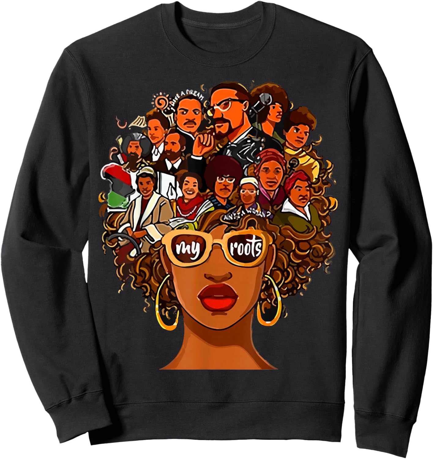 I Love My Roots Back Powerful History Month Pride DNA Gift Sweatshirt - Sweatshirt | Black