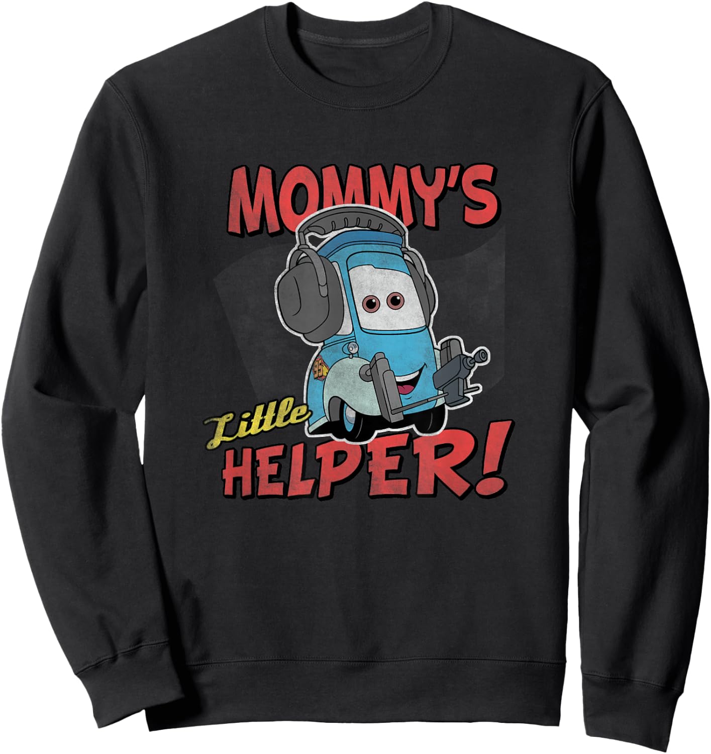 Disney Pixar Cars Mommy's Little Helper! Guido Vintage Shot Sweatshirt - Sweatshirt | Black