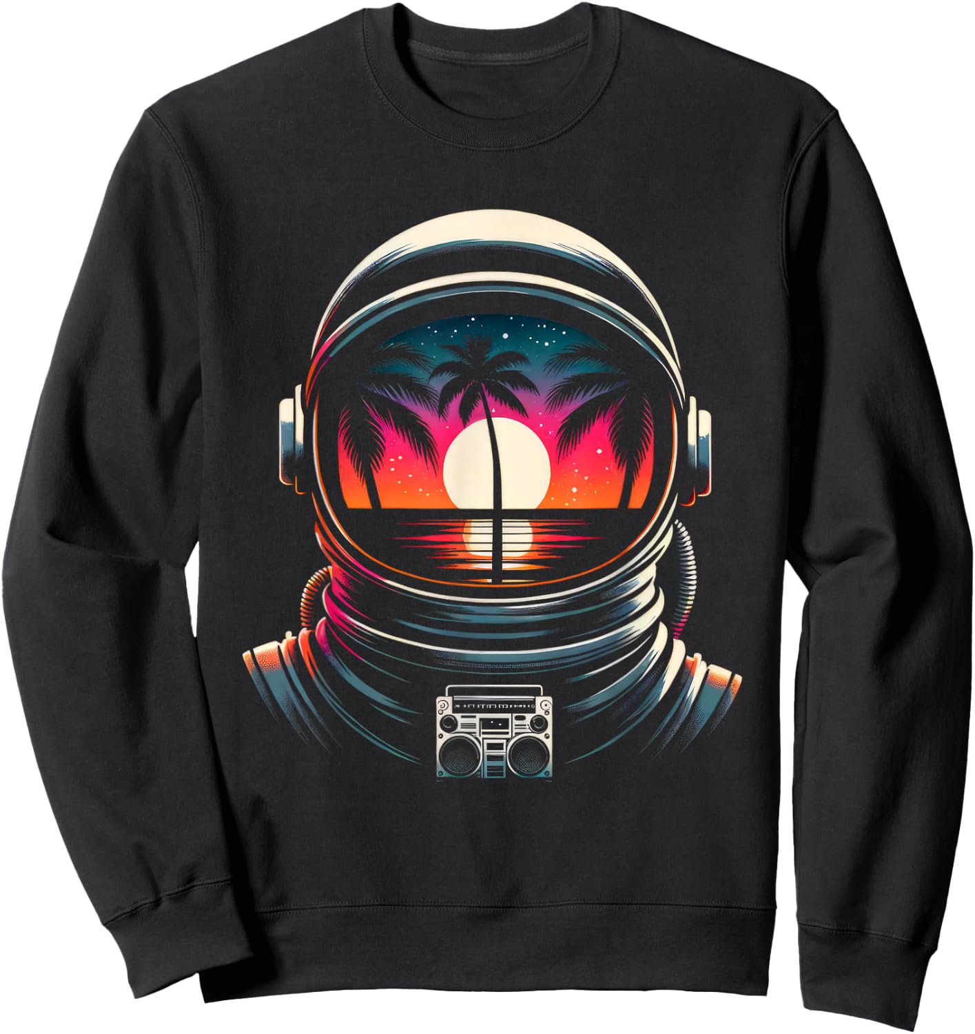 Solitary Astronaut | Men Women (S-6XL) | Graphic Sweatshirt - Sweatshirt | Black