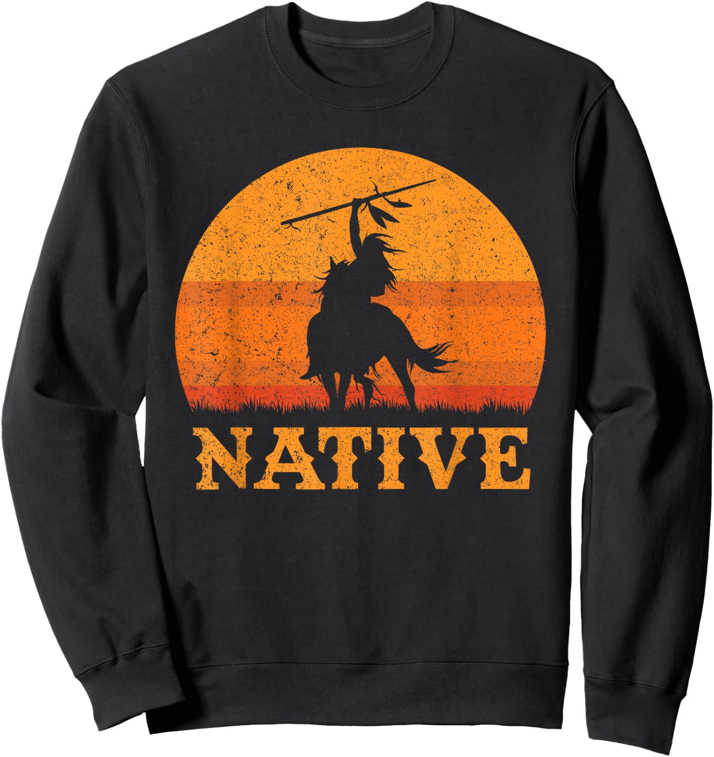 Northwest Native American Knight Pride Mountain Warrior Sweatshirt - Sweatshirt | Black