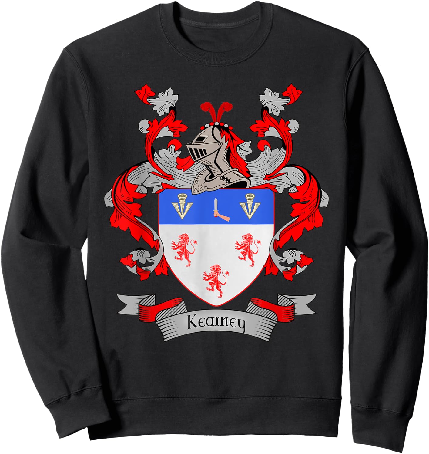 Kearney Coat of Arms | Kearney Surname Family Crest Sweatshirt - Sweatshirt | Black