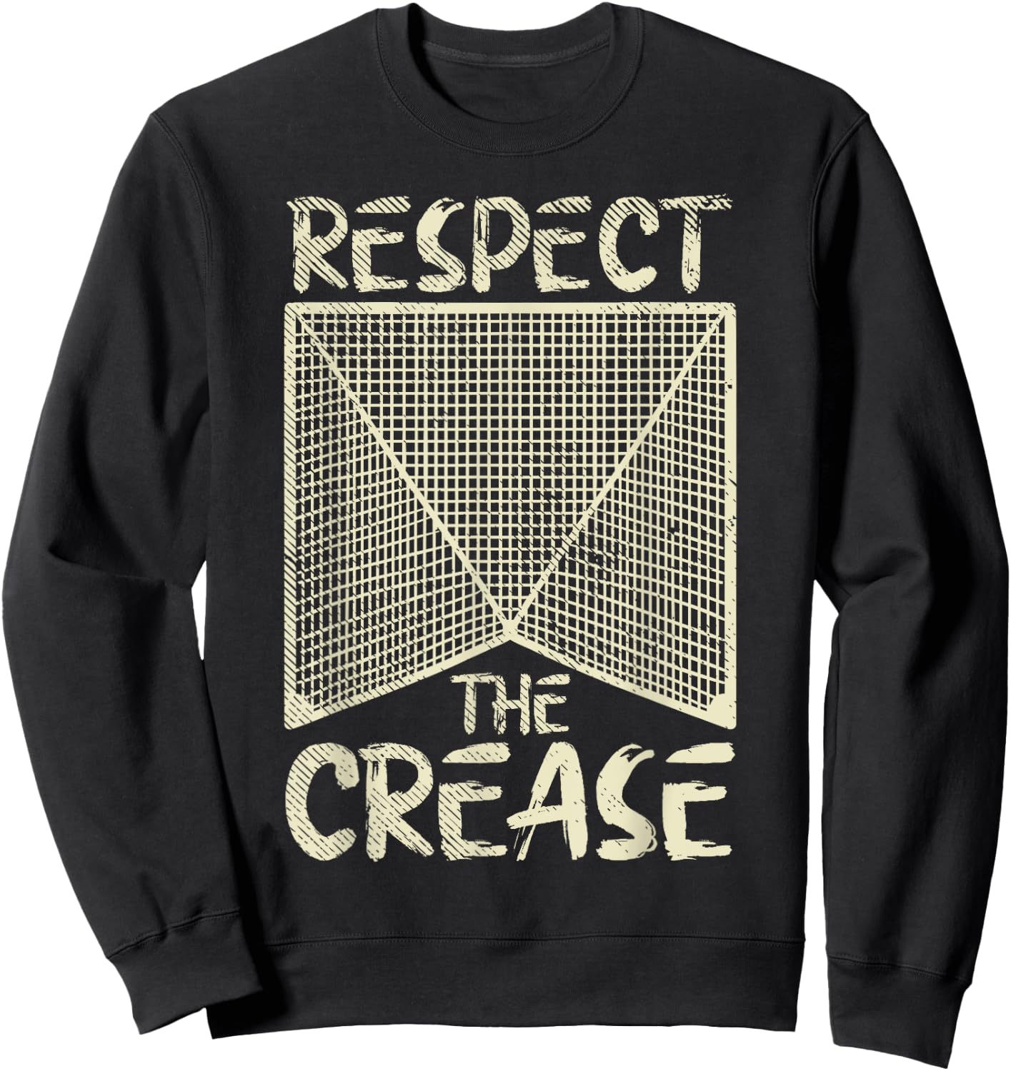 Respect The Crease Lacrosse Lax Goalie Player Gift Sweatshirt - Sweatshirt | Black