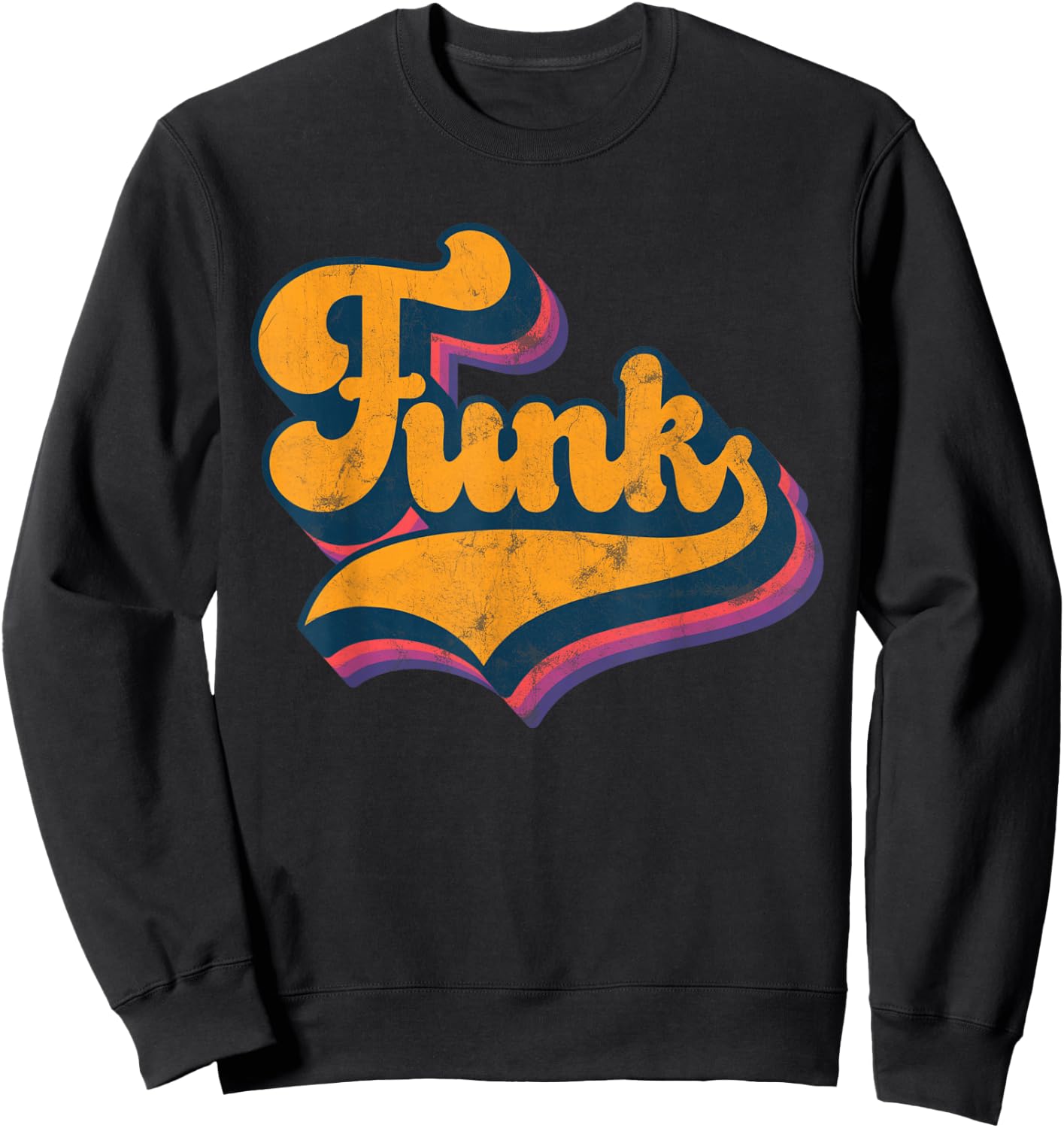 ryte TRACK Funk Music Fans - Black, Small - -Adults, Short Sleeve, Classic Fit, , Retro Pop-Art Design Sweatshirt - Sweatshirt | Black