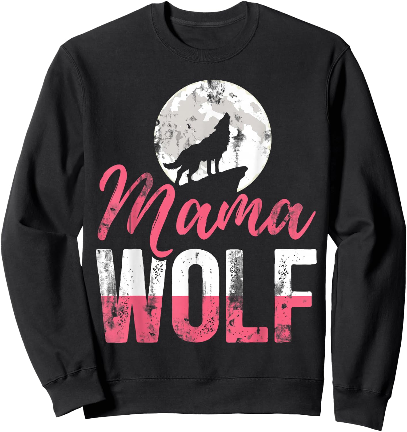 Wild Animal Lover Mothers Day Gift Mom Wolf Sweatshirt - Sweatshirt | Black