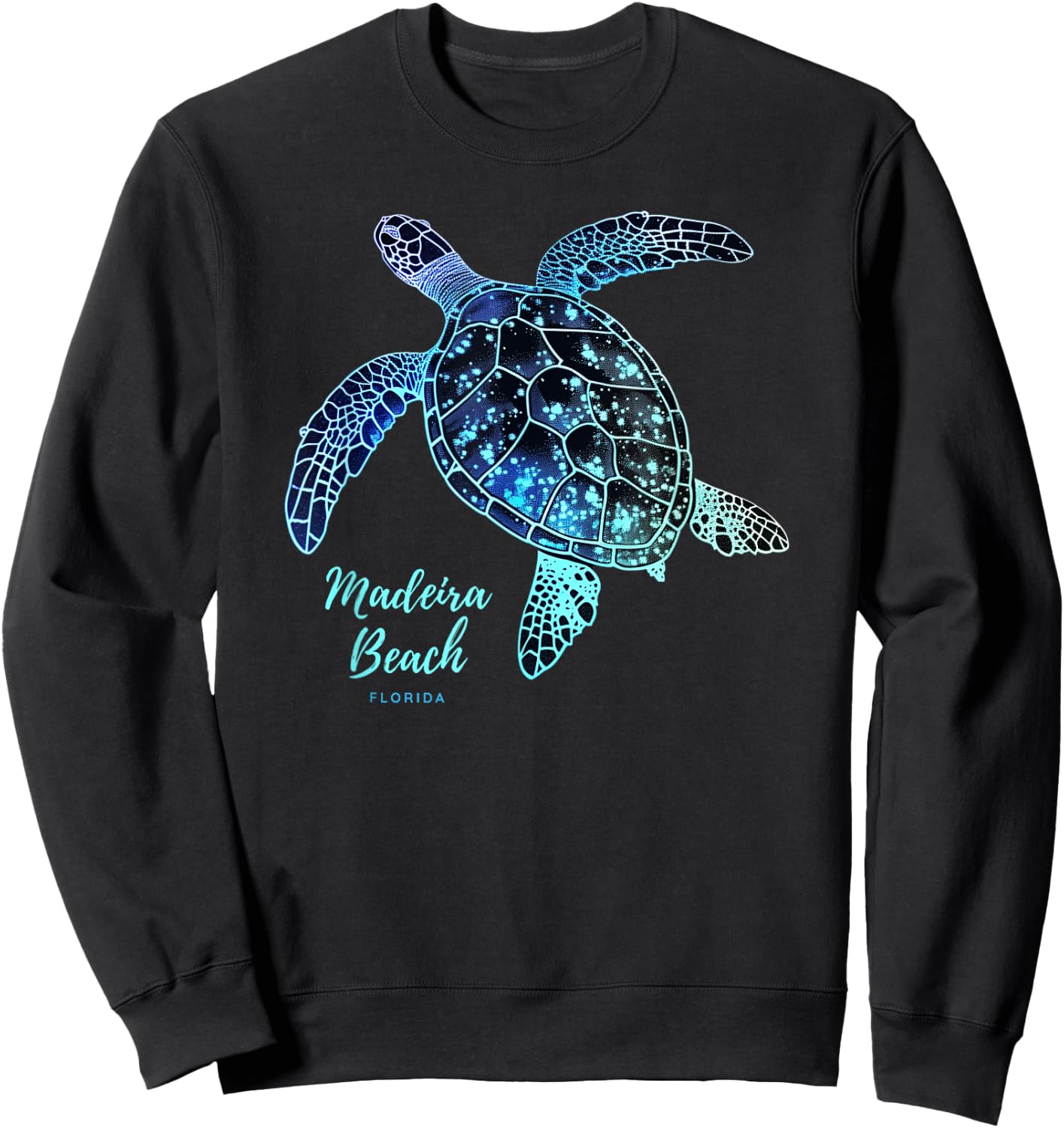 Madeira Beach FL Souvenir Vintage Sea Turtle Florida Sweatshirt - Sweatshirt | Black