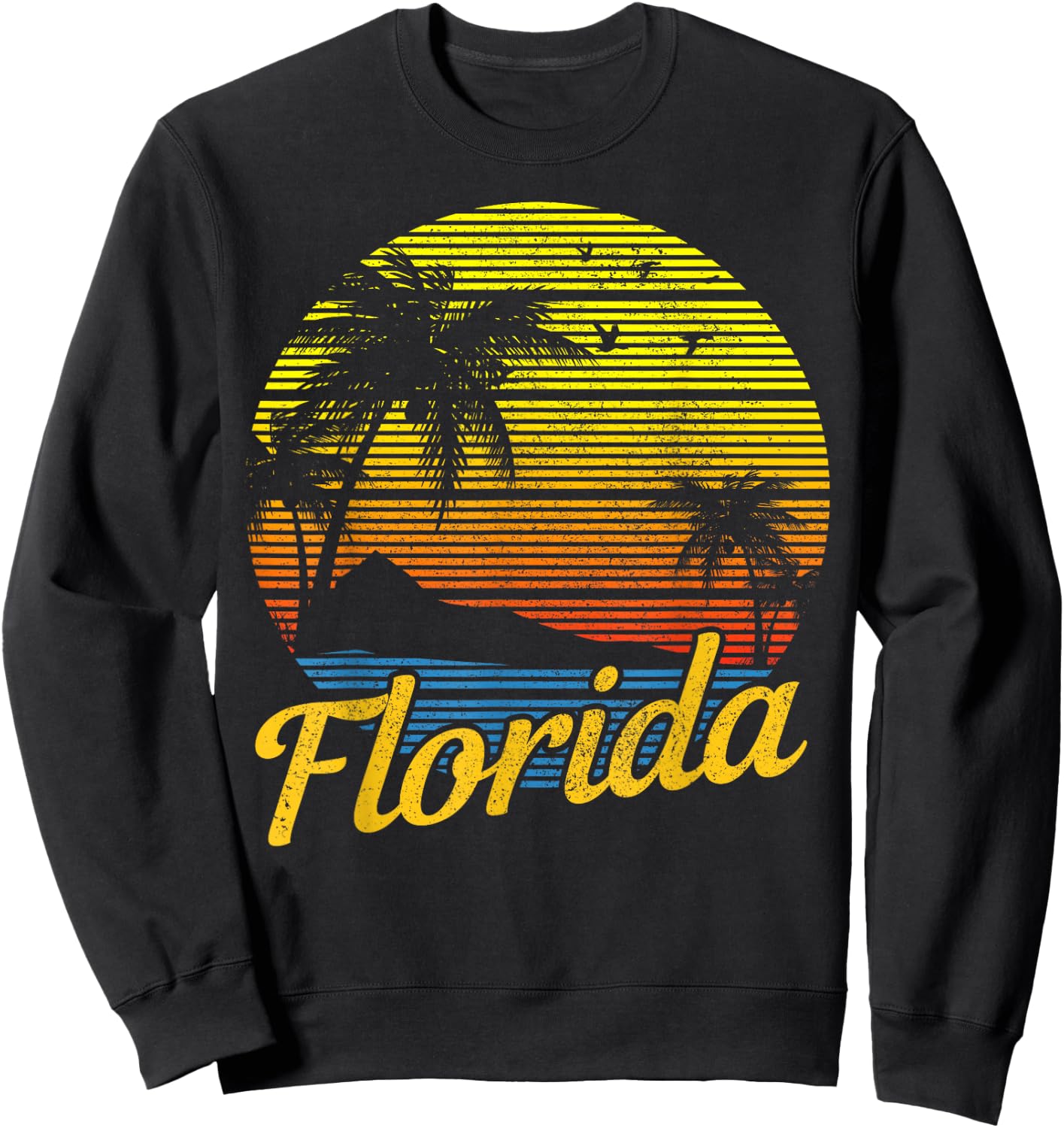 Florida Vintage Surfer USA America Souvenir Gift Sweatshirt - Sweatshirt | Black