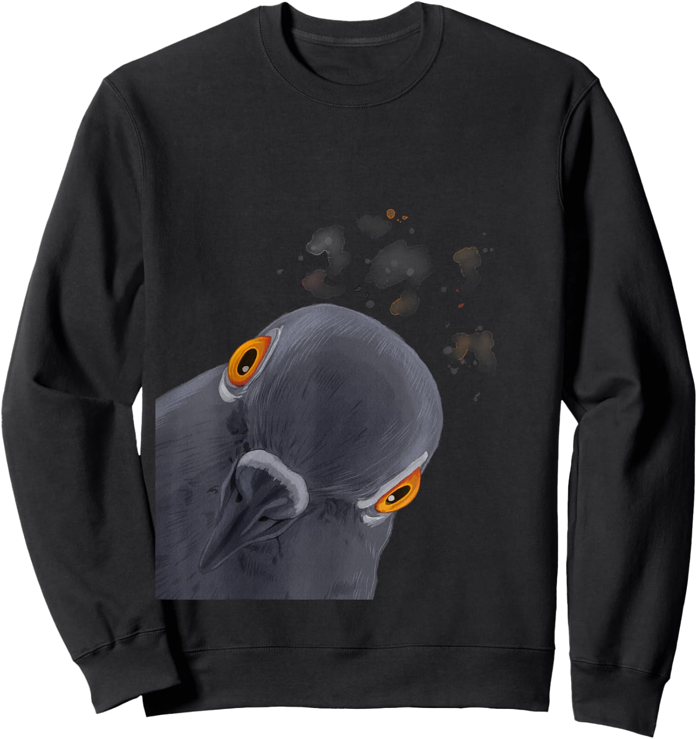 Funny Curious Pigeon Sweatshirt - Sweatshirt | Black