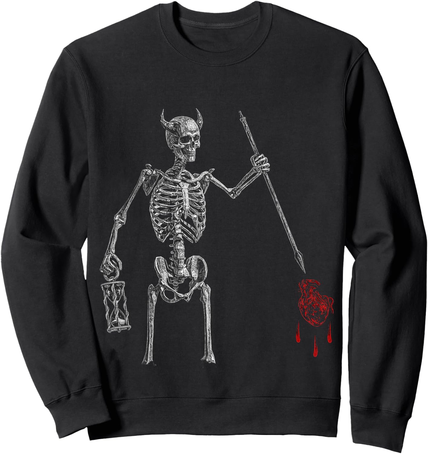 Blackbeard Pirate Skeleton Caribbean Battle Flag Sweatshirt - Sweatshirt | Black