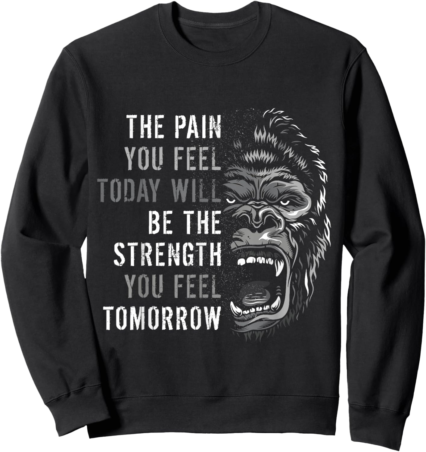 Motivation Workout And Gym Quotes Gorilla Mindset Training Sweatshirt - Sweatshirt | Black