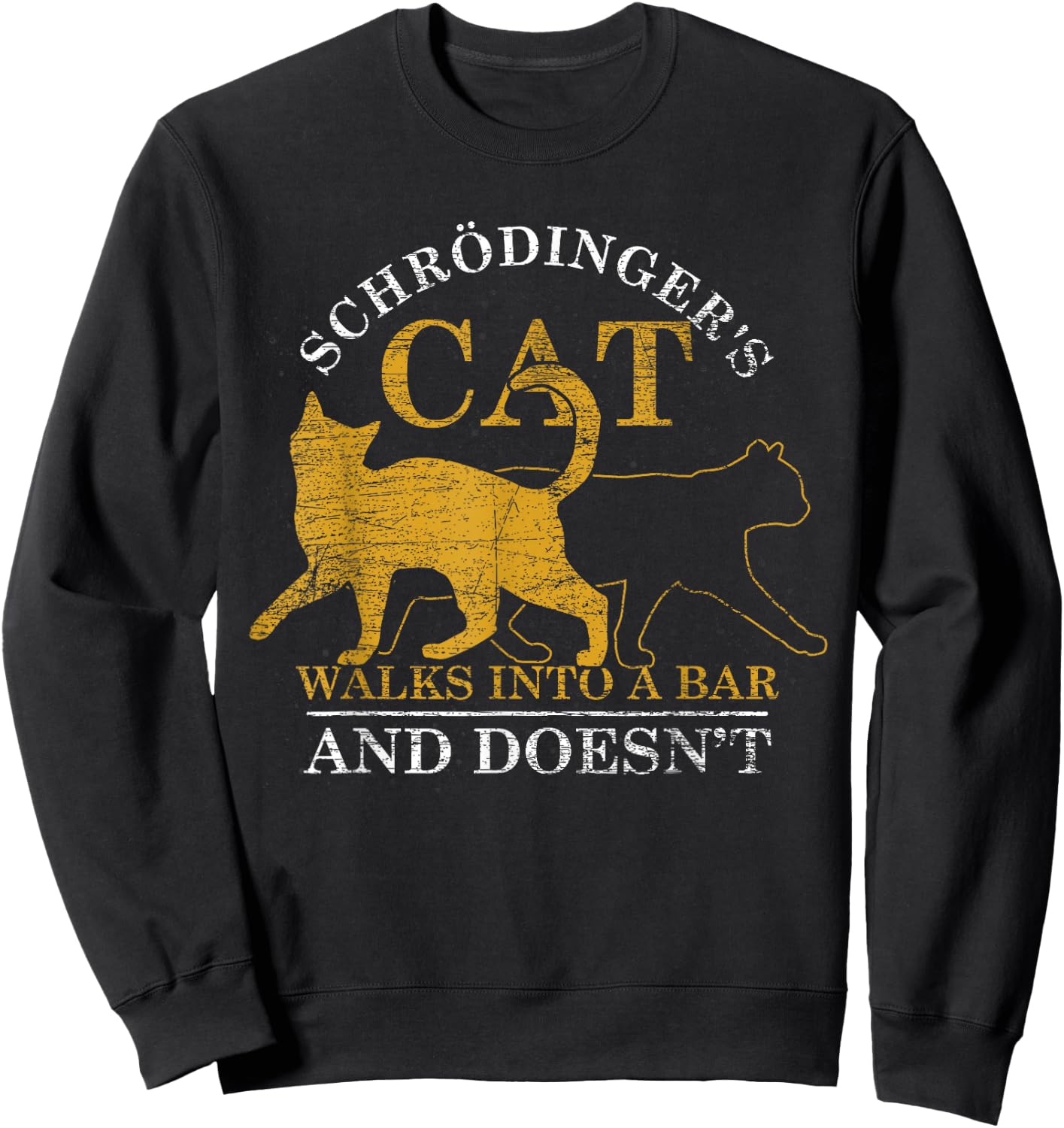 Schrödinger Cat Goes to a Bar and She Doesn't Go Physics Sweatshirt - Sweatshirt | Black