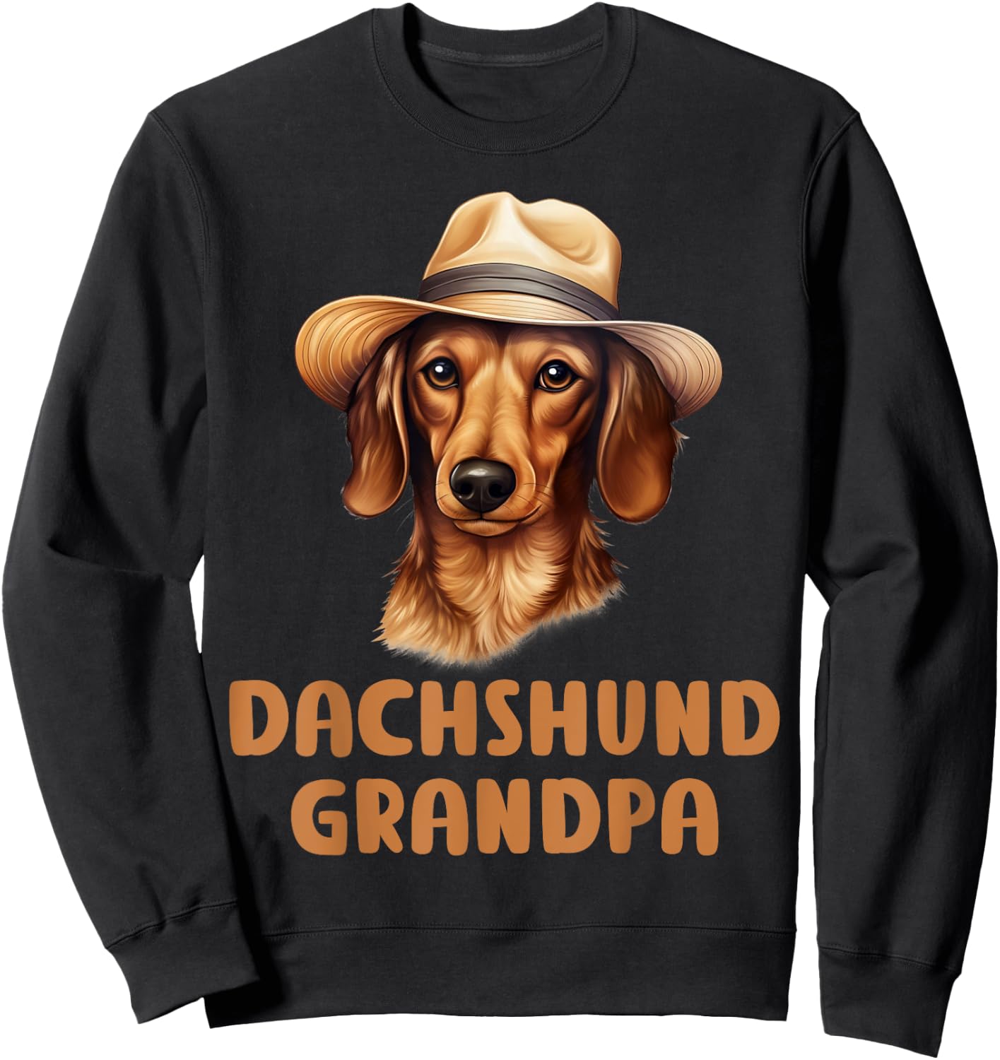 Dachshund Grandpa Dog Lover Gift Funny Puppy Dachshund Owner Women Kids Sweatshirt - Sweatshirt | Black