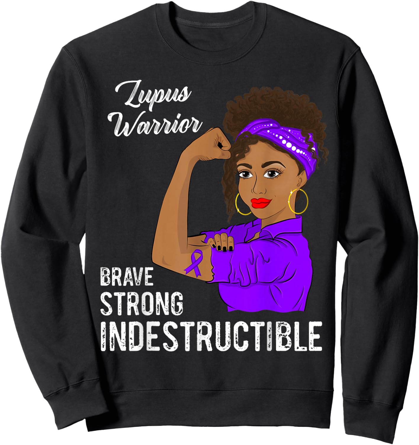 Lupus Warrior Indestructible Survivor Awareness Sweatshirt - Sweatshirt | Black