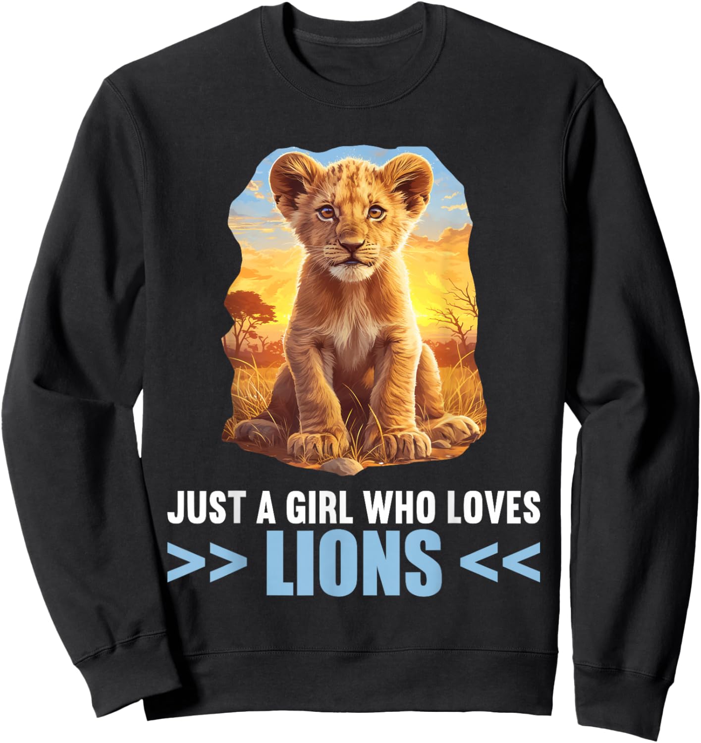 Just a Girl who loves Lions Lion Sweatshirt - Sweatshirt | Black
