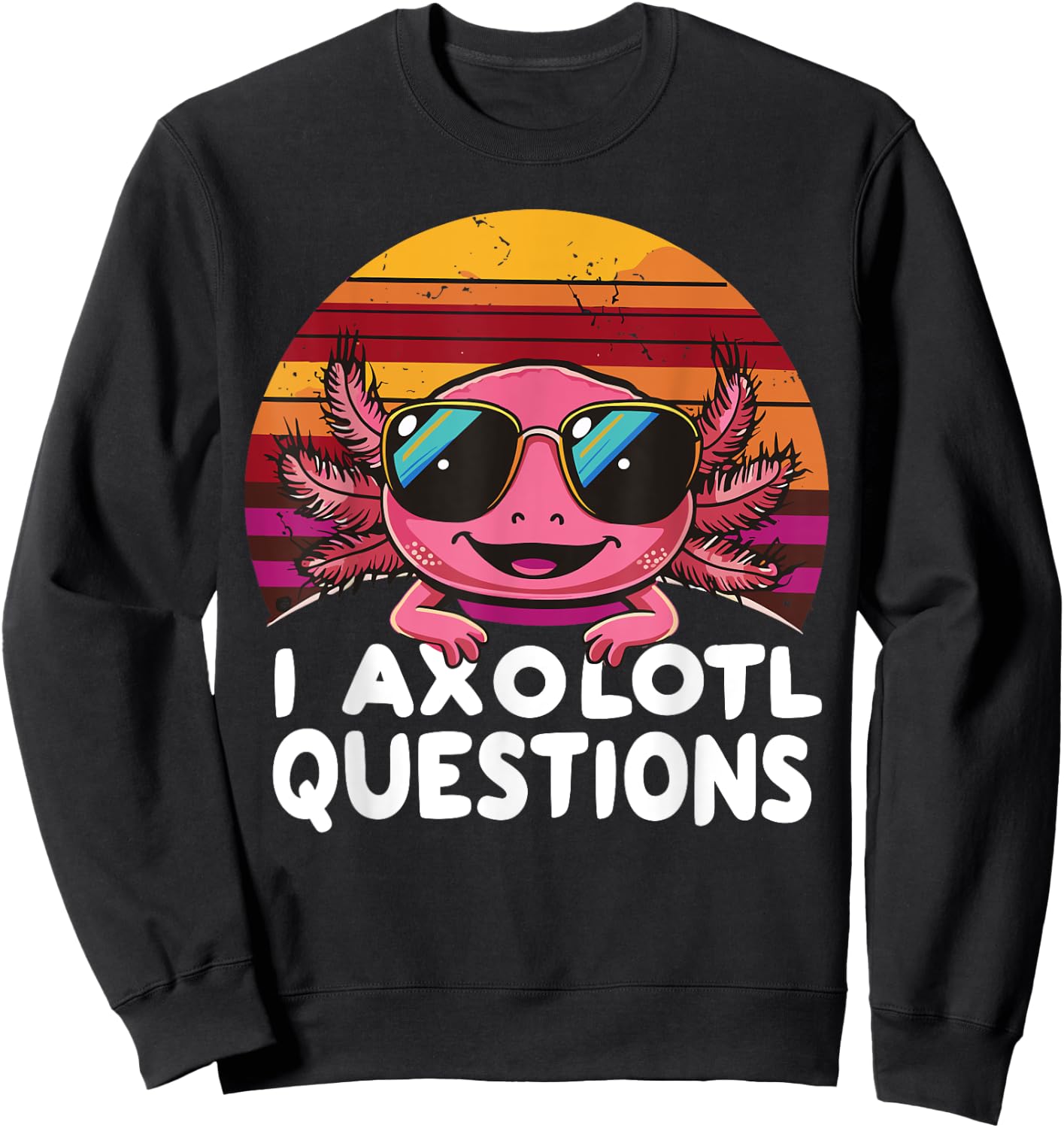Axolotl Questions Anime Kawaii Axolotl Sweatshirt - Sweatshirt | Black
