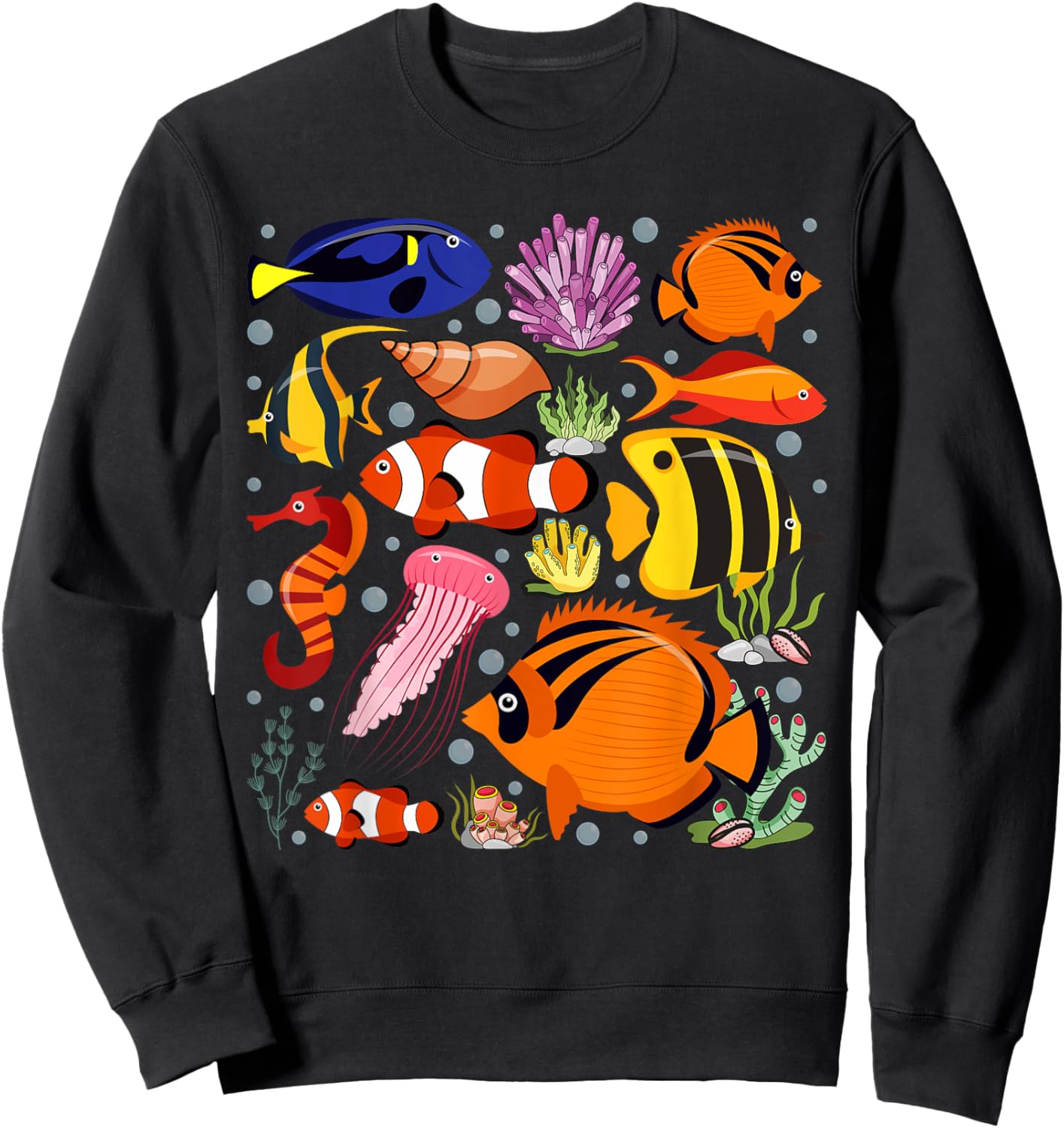 Cute Sea Animal Oceans Clownfish Aquarium Toddler Boy Girl Sweatshirt - Sweatshirt | Black