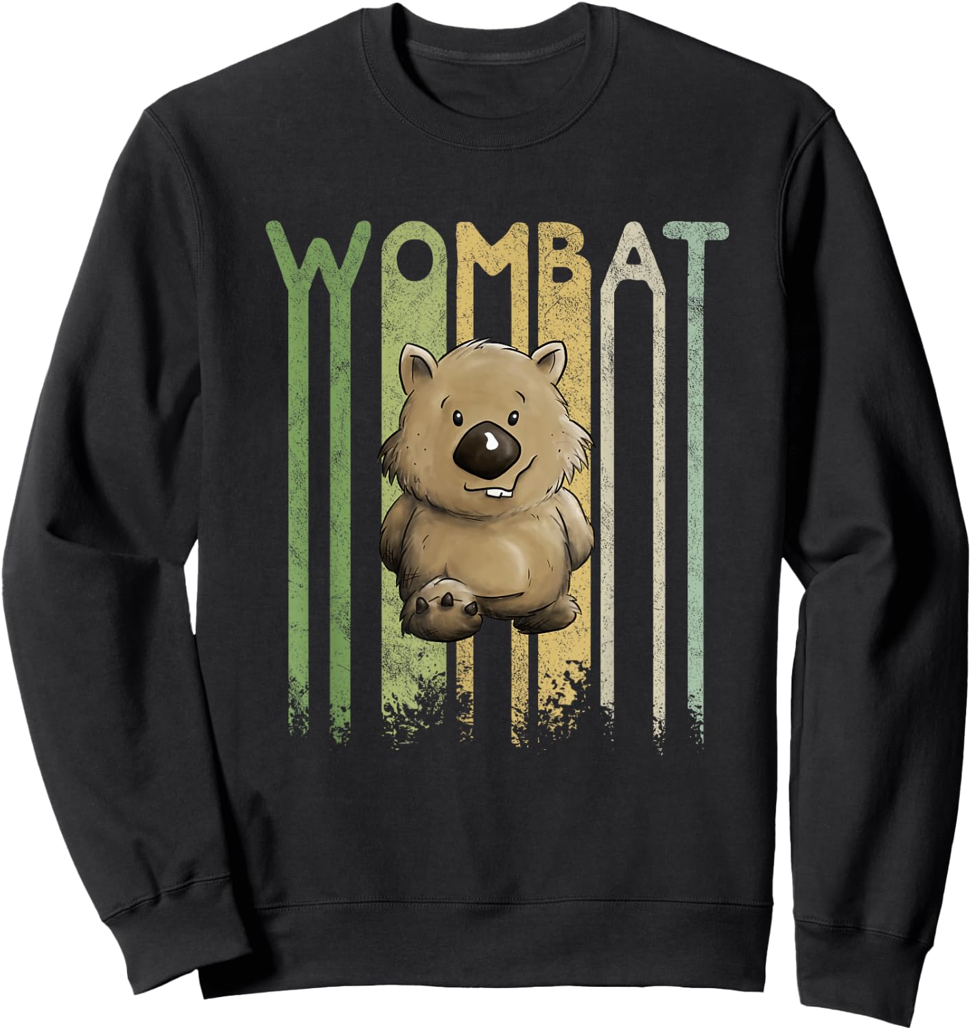 Funky Retro Style Cute Cartoon Marsupial Wombat Sweatshirt - Sweatshirt | Black