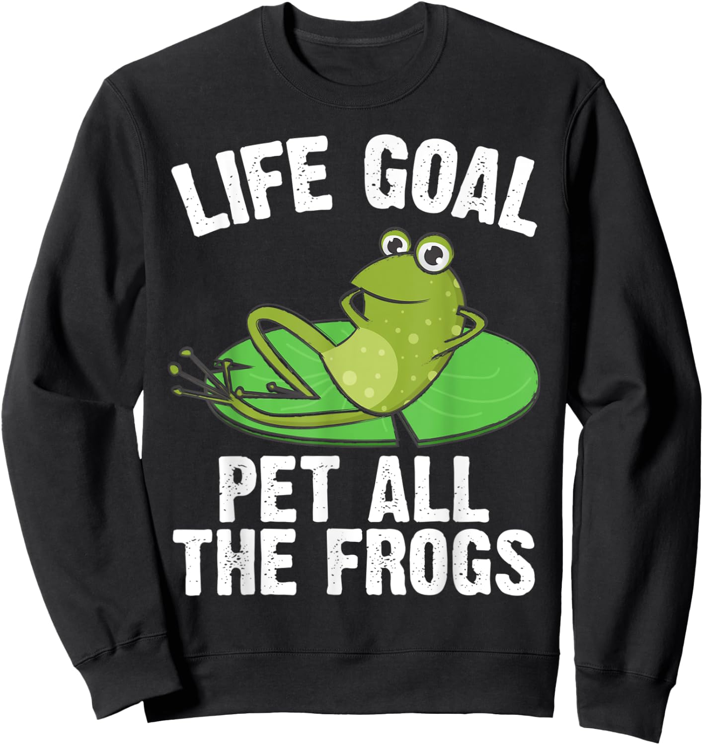 Frog Gift Women Cute Bullfrog Toad Tadpole Lovers Sweatshirt - Sweatshirt | Black