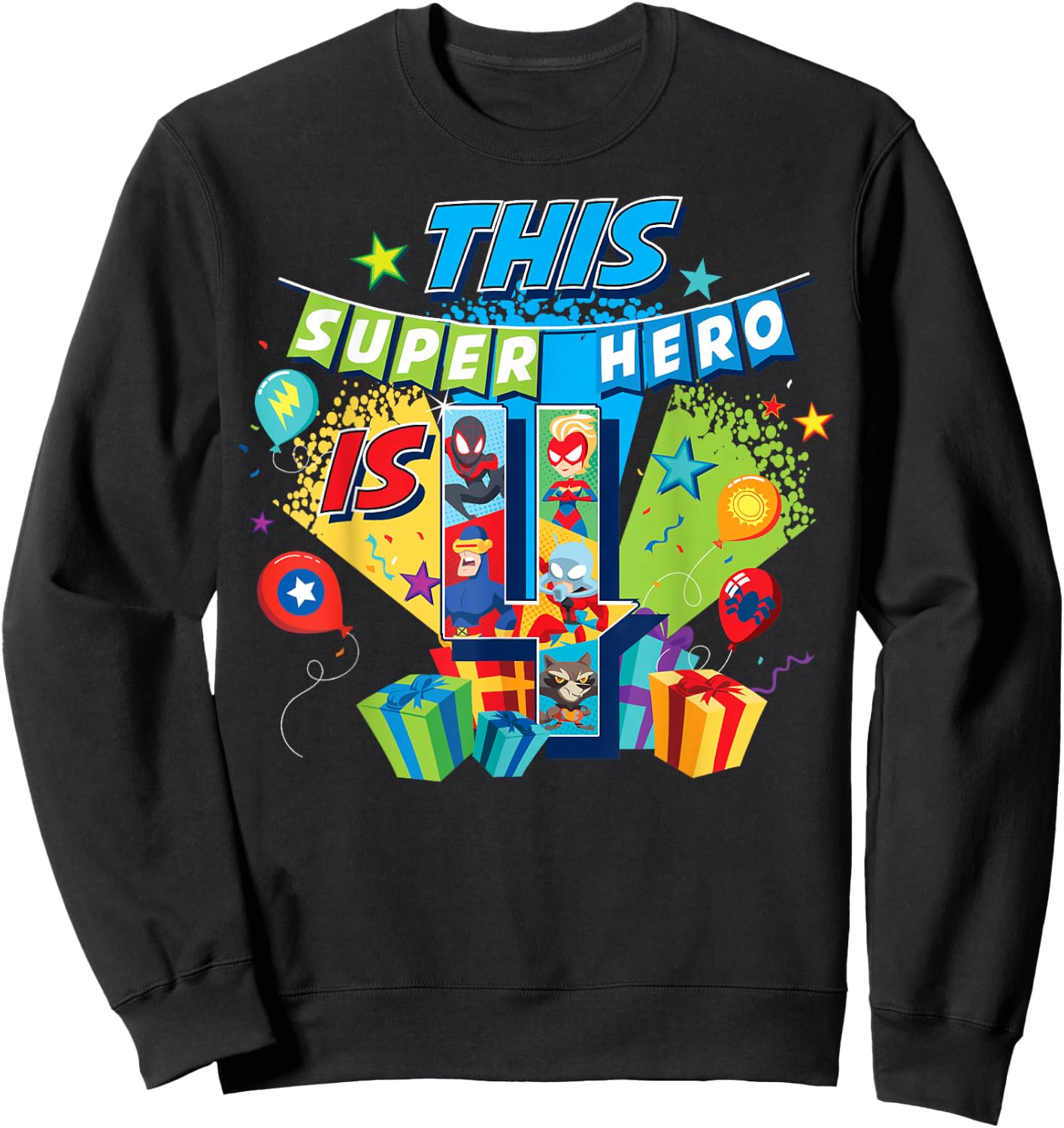 Marvel Avengers Birthday This Super Hero Is 4 Sweatshirt - Sweatshirt | Black