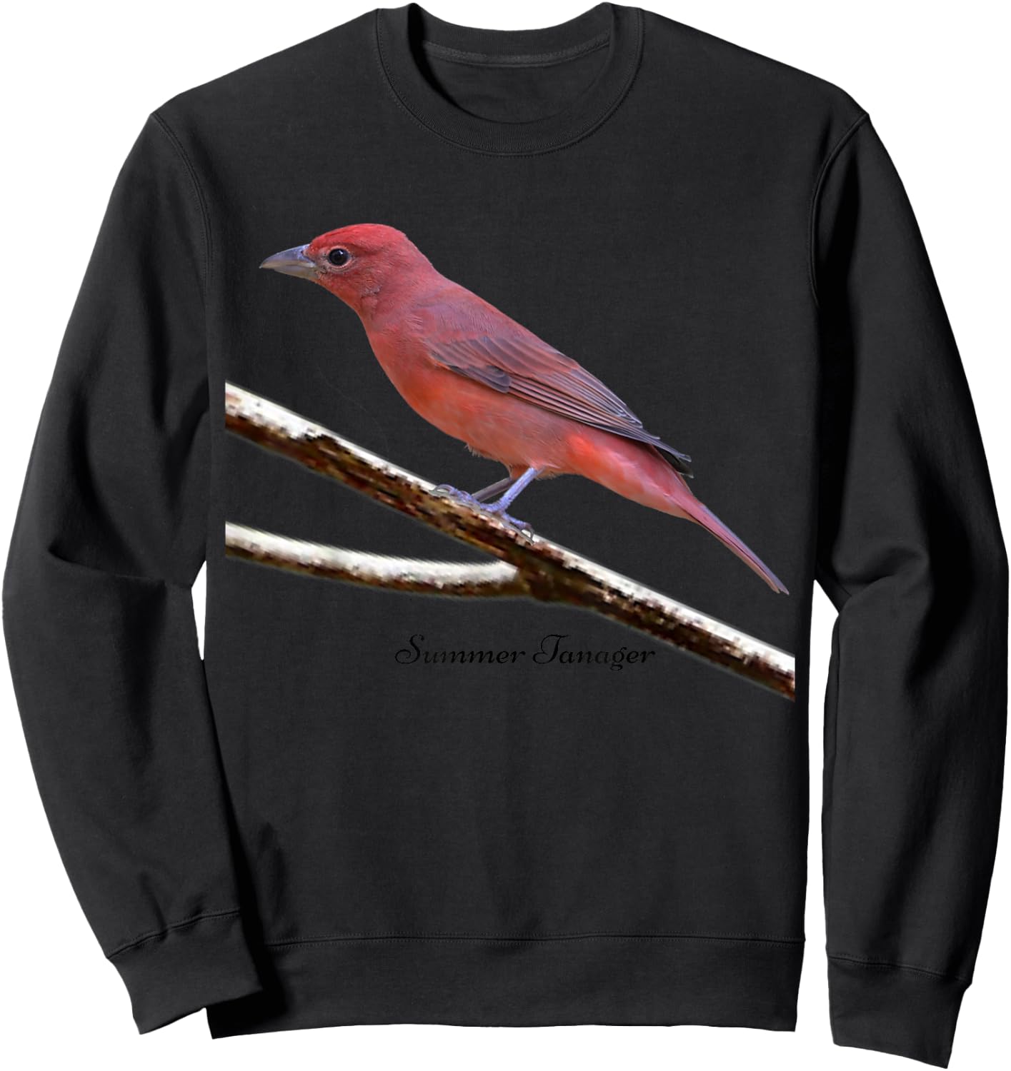 Summer Tanager Bird Ornithology Women Kids Sweatshirt - Sweatshirt | Black