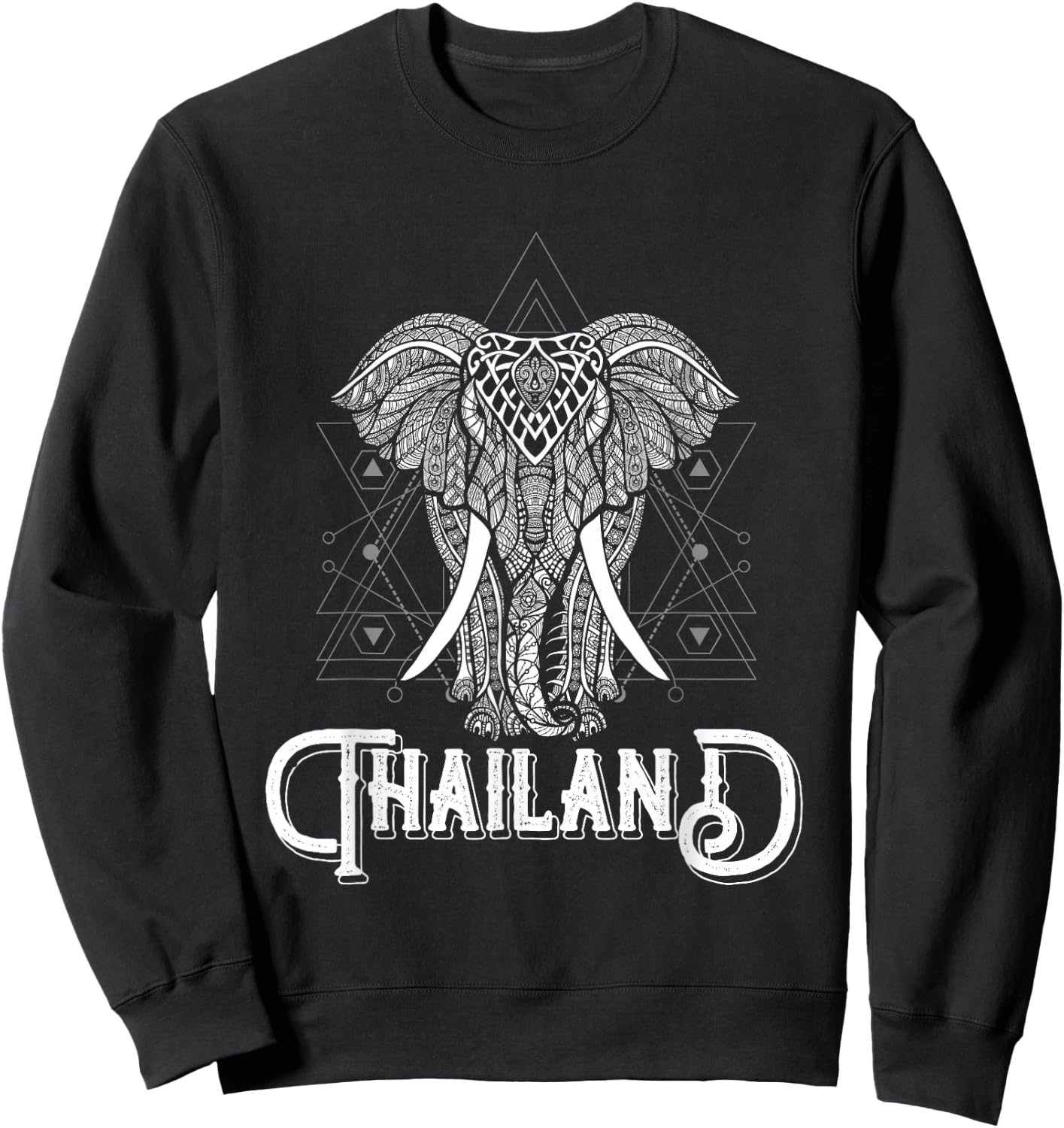 Bangkok Animal Elephant Thailand Sweatshirt - Sweatshirt | Black