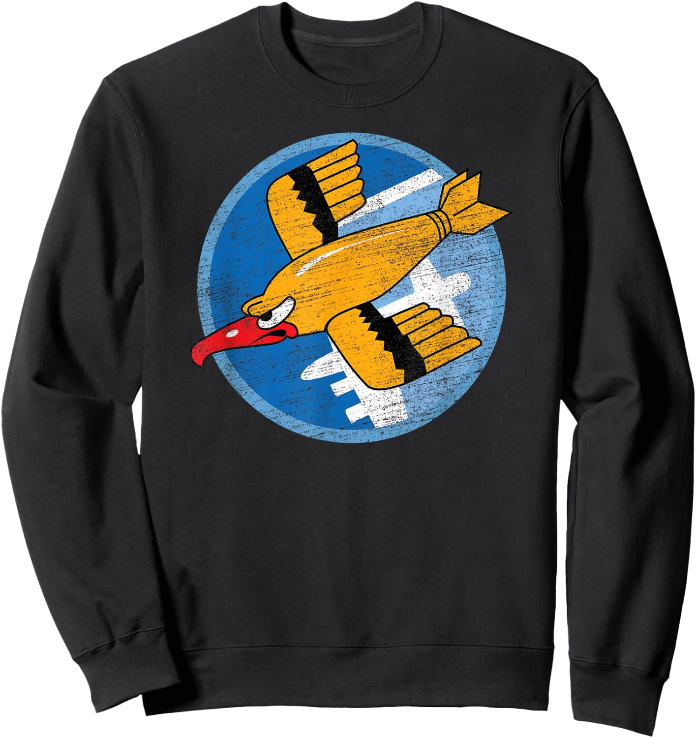 THE SALTY VETERAN WW2 91st Bomb Squadron Flying Fortress Soaring Bird Patch Adult - Black - Small Sweatshirt - Sweatshirt | Black