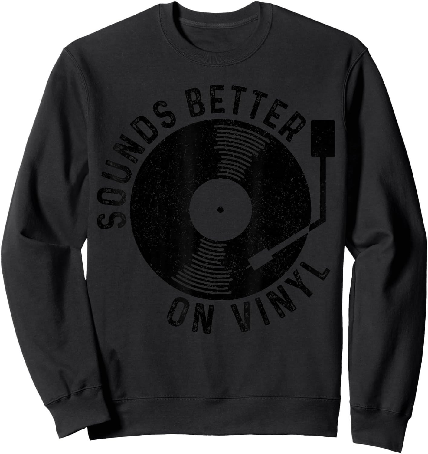 Vinyl Record DJ Record Retro Gift Sweatshirt - Sweatshirt | Black