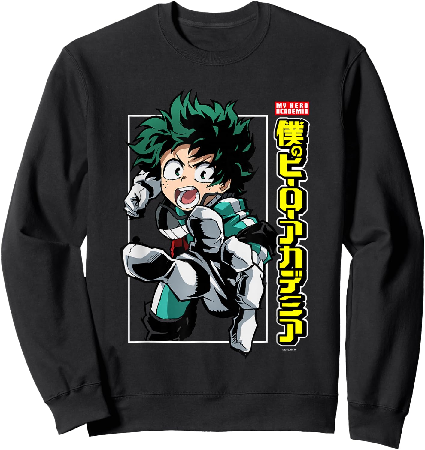 My Hero Academia Deku Posing with Logo Anime Sweatshirt - Sweatshirt | Black
