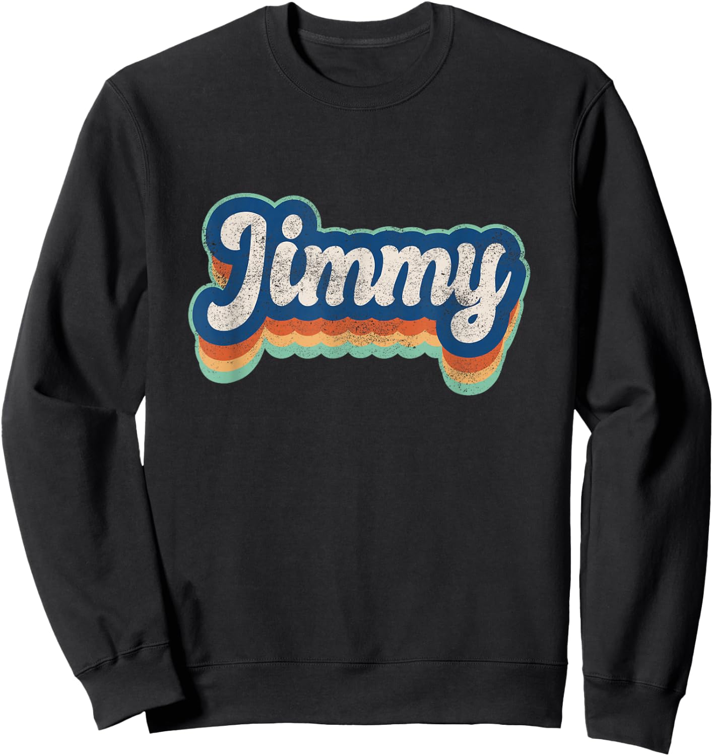Jimmy First Name Boy Vintage Style 70s 80s Personalized Sweatshirt - Sweatshirt | Black