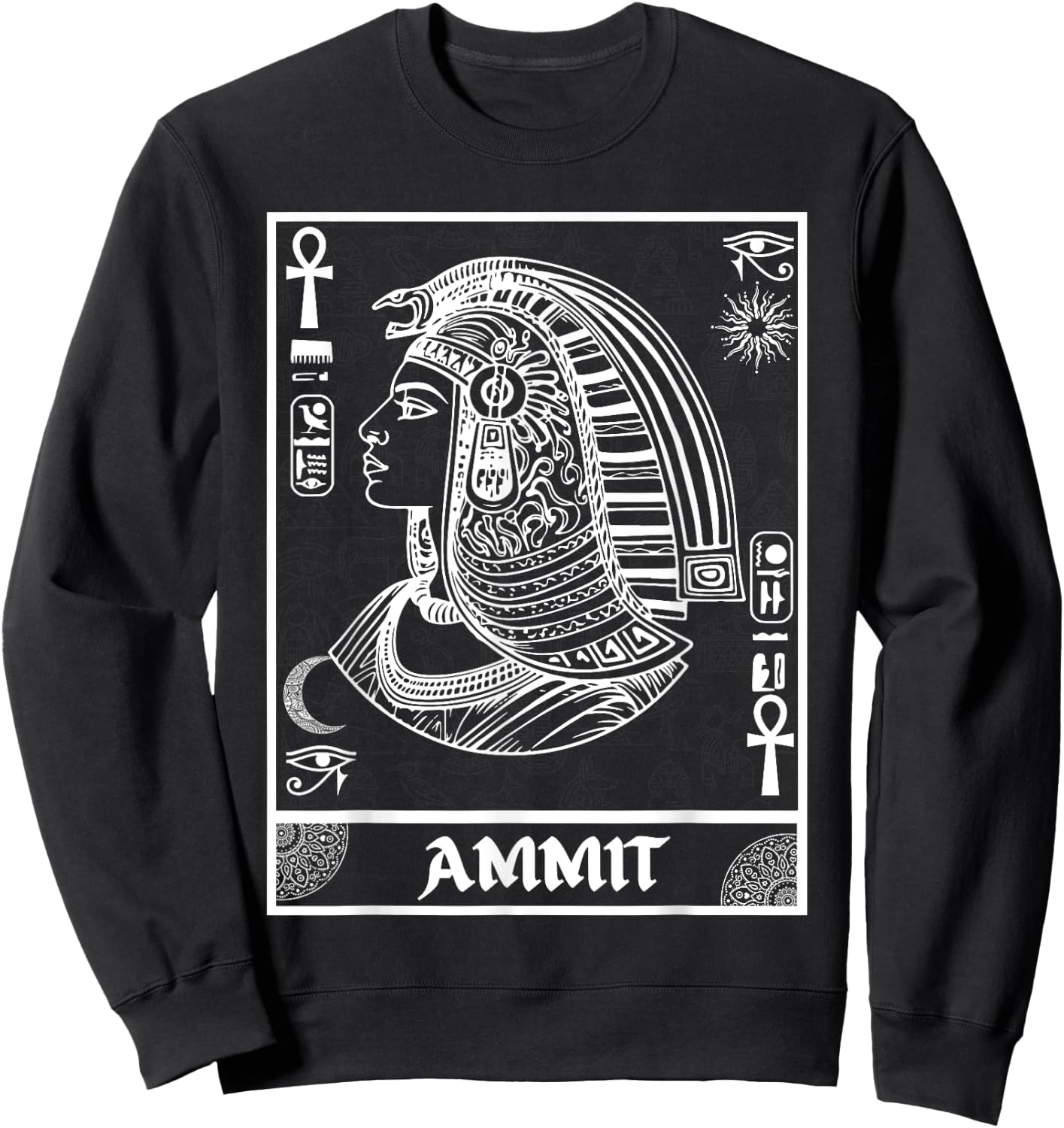 Ancient Egypt Ammit Egyptian Goddess Kemetic Art Sweatshirt - Sweatshirt | Black