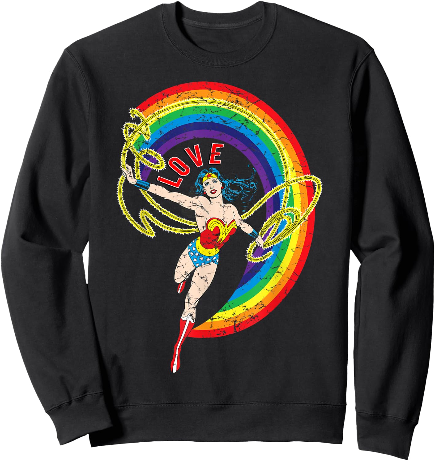 DC Wonder Woman Rainbow Love Sweatshirt - Sweatshirt | Black
