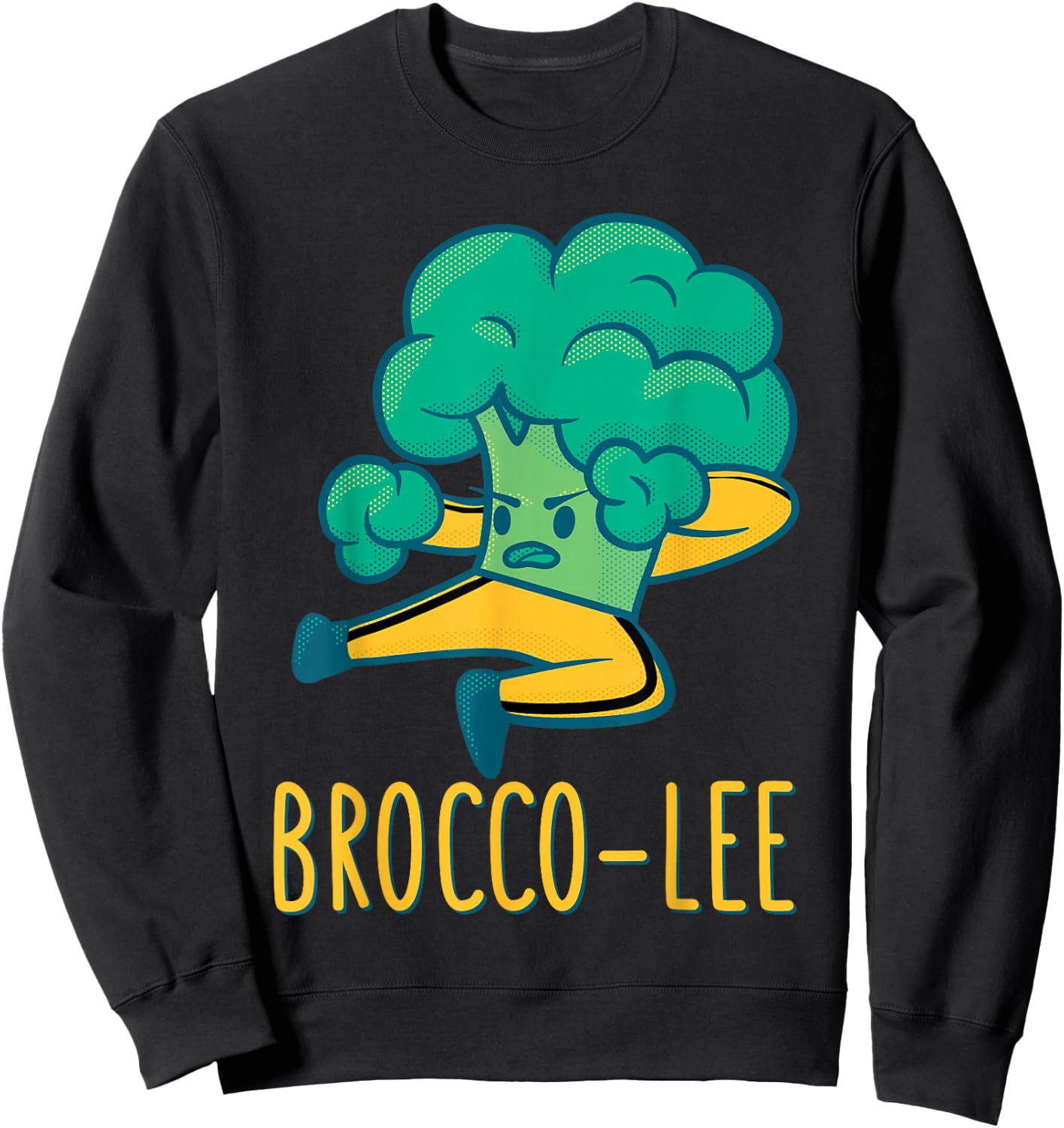 Funny Vegetable Word Game Dad Joke Brocco-Lee Broccoli Sweatshirt - Sweatshirt | Black