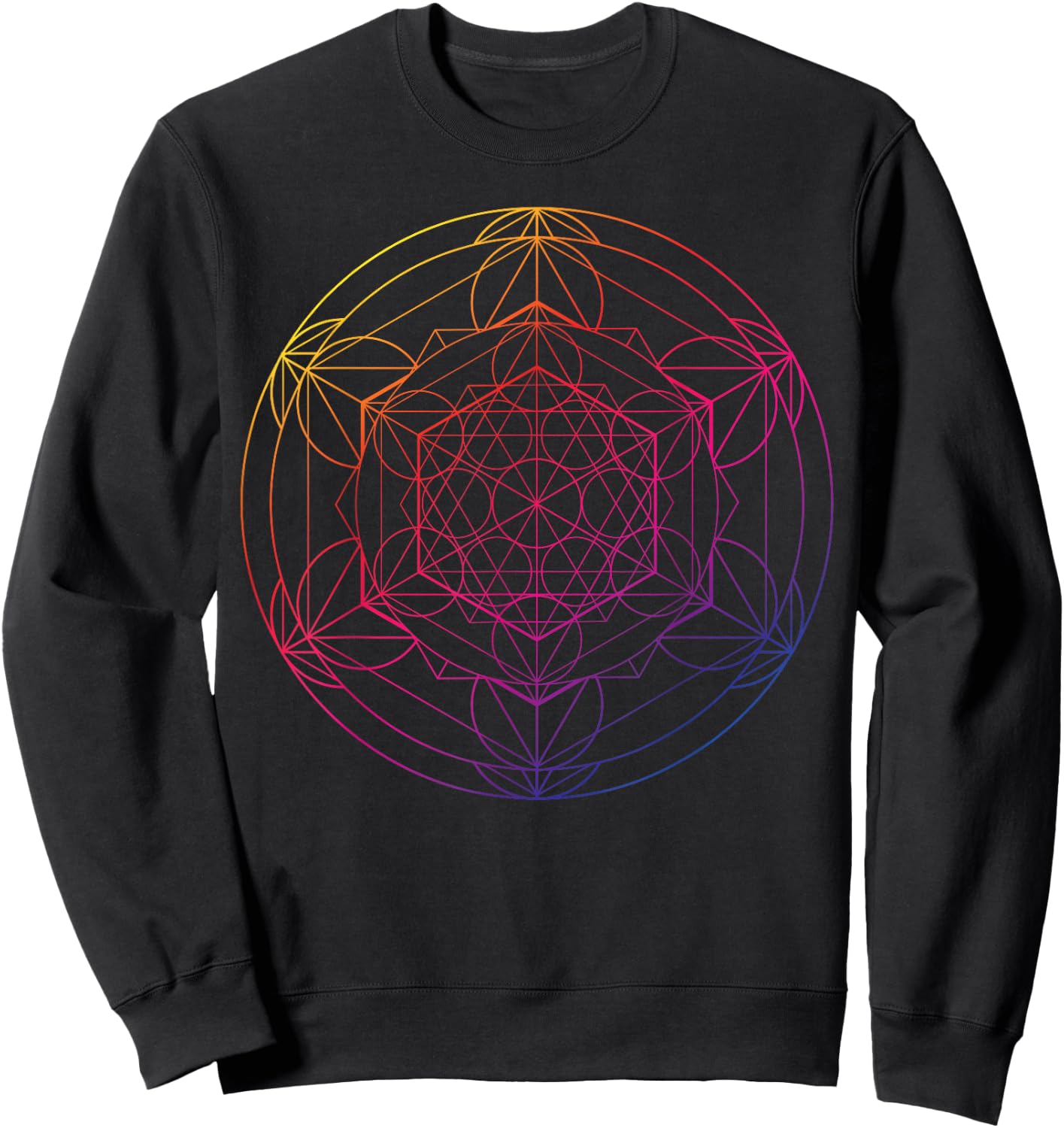 Sacred Geometry for a Spiritual Zen Gothic Mandala Sweatshirt - Sweatshirt | Black