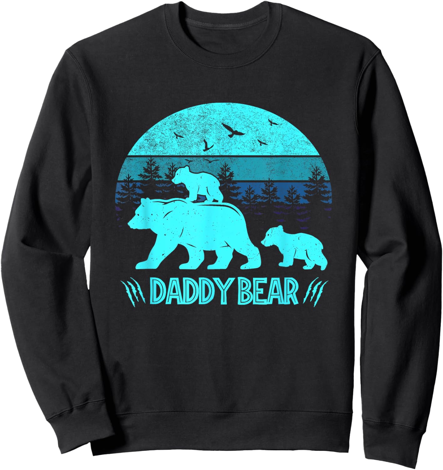 Daddy Bear 2 Cubs - Daddy Bear Twin - Dad 2 Kids Sweatshirt - Sweatshirt | Black