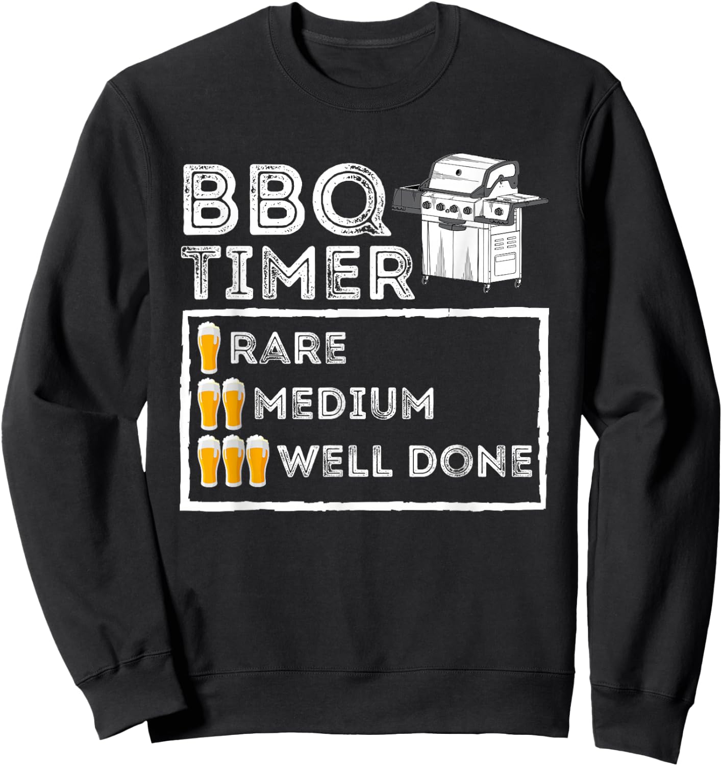 BBQ Timer - Funny BBQ Smoker Barbecue Grilling Sweatshirt - Sweatshirt | Black