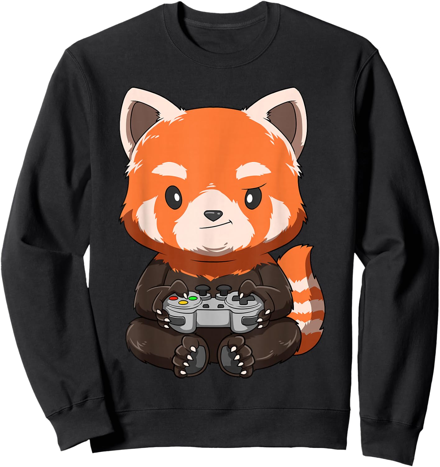 Gaming Red Panda Gamer Red Panda Playing Video Games Sweatshirt - Sweatshirt | Black